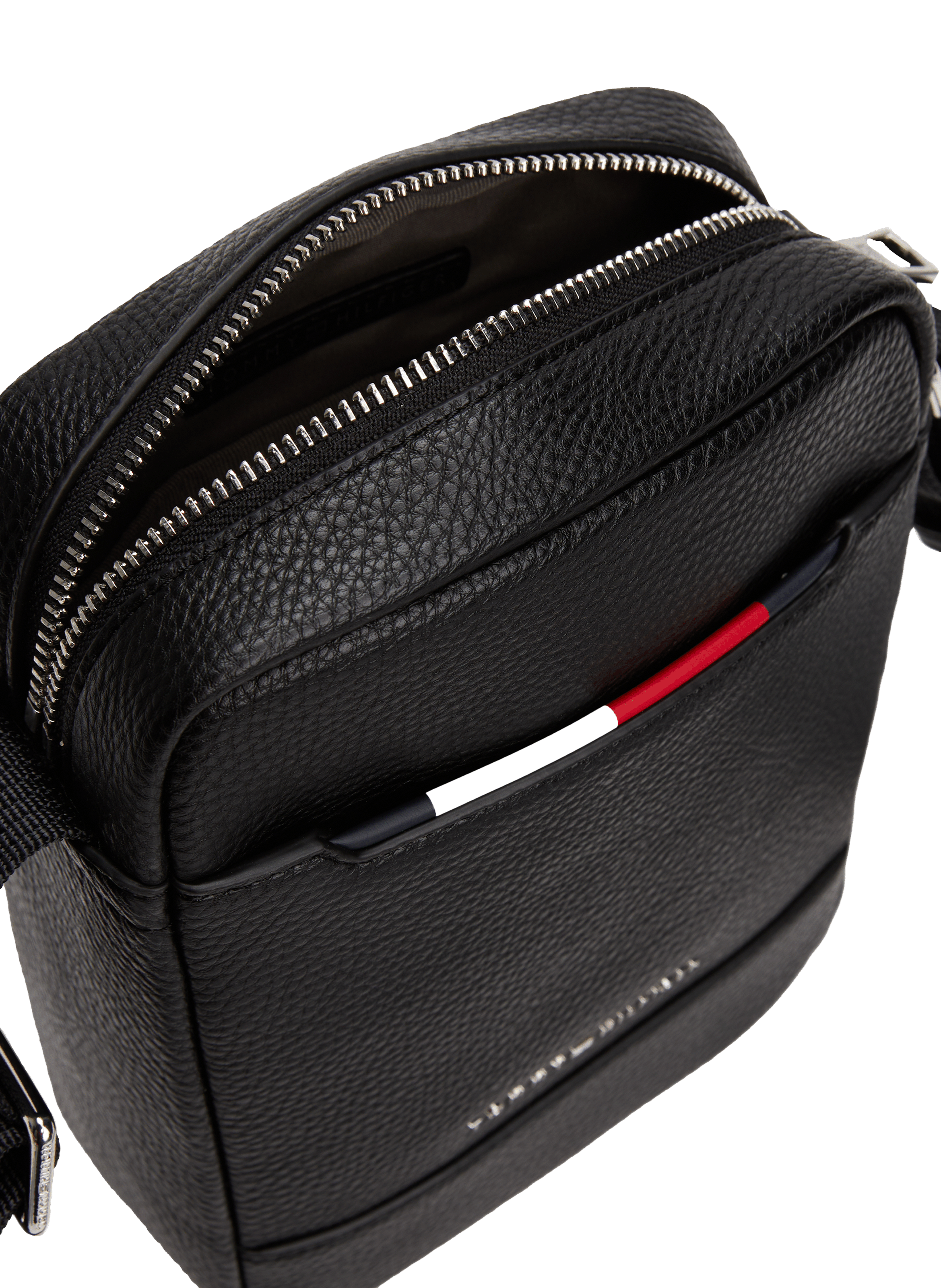 Grained faux leather crossbody bag TOMMY HILFIGER Black