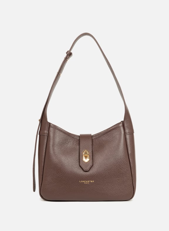 Petit sac seau - top double Marron by LANCASTER LANCASTER Petit sac seau - top double Marron