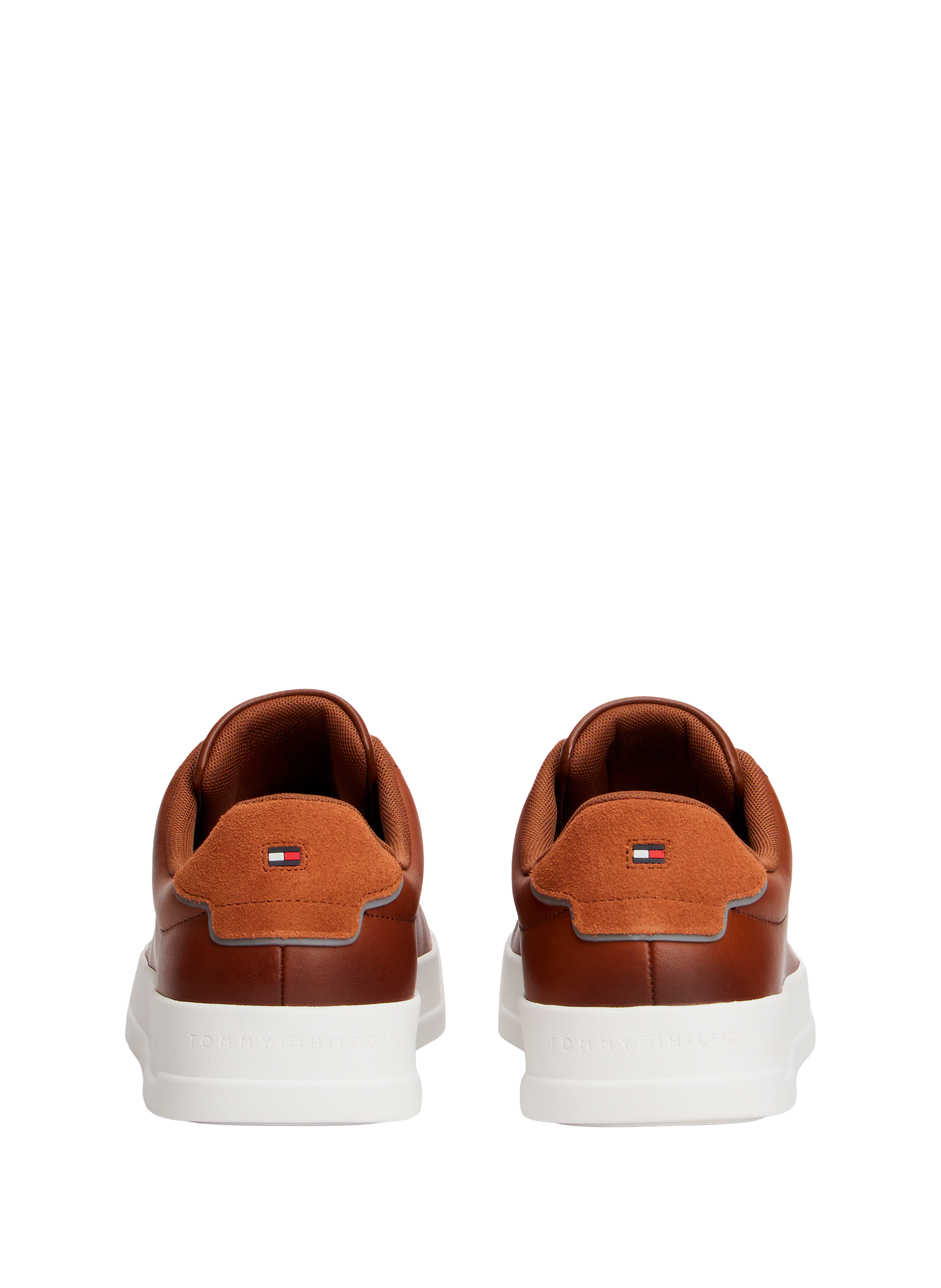 Leather logo sneakers TOMMY HILFIGER Brown