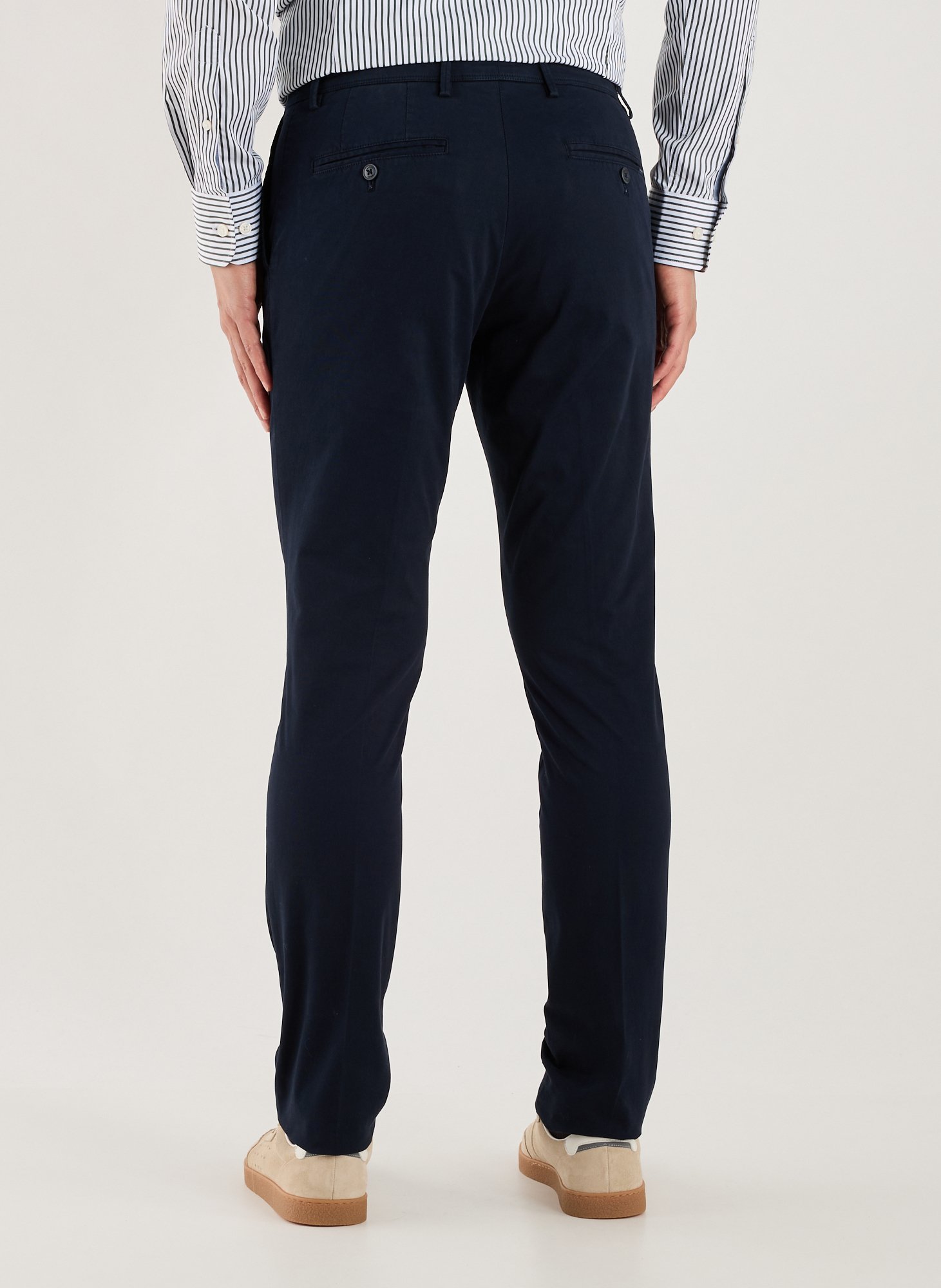 Slim fit cotton-blend trousers HACKETT Blue