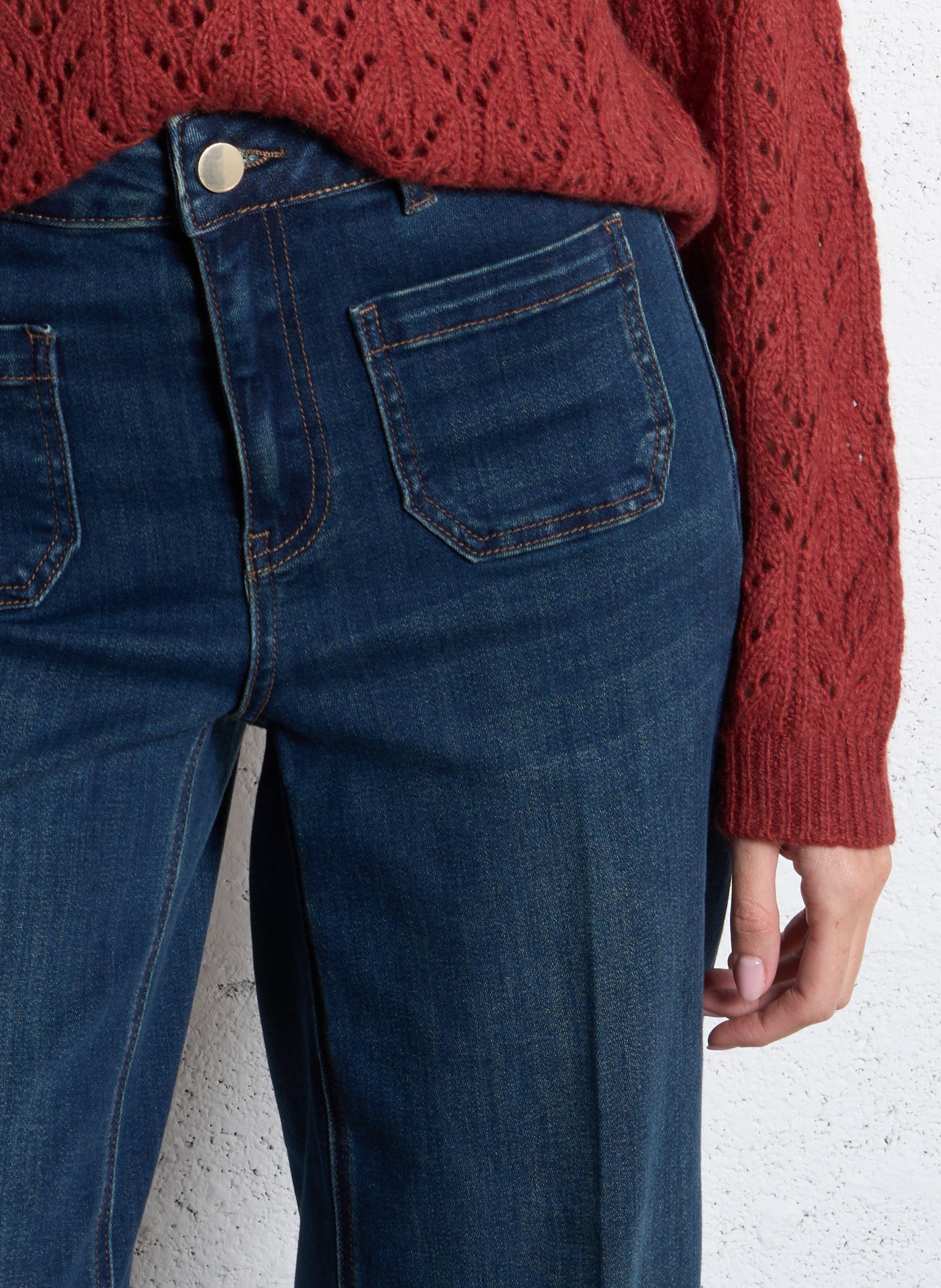 Jean cropped évasé en coton mélangé lea MAISON 123 Bleu