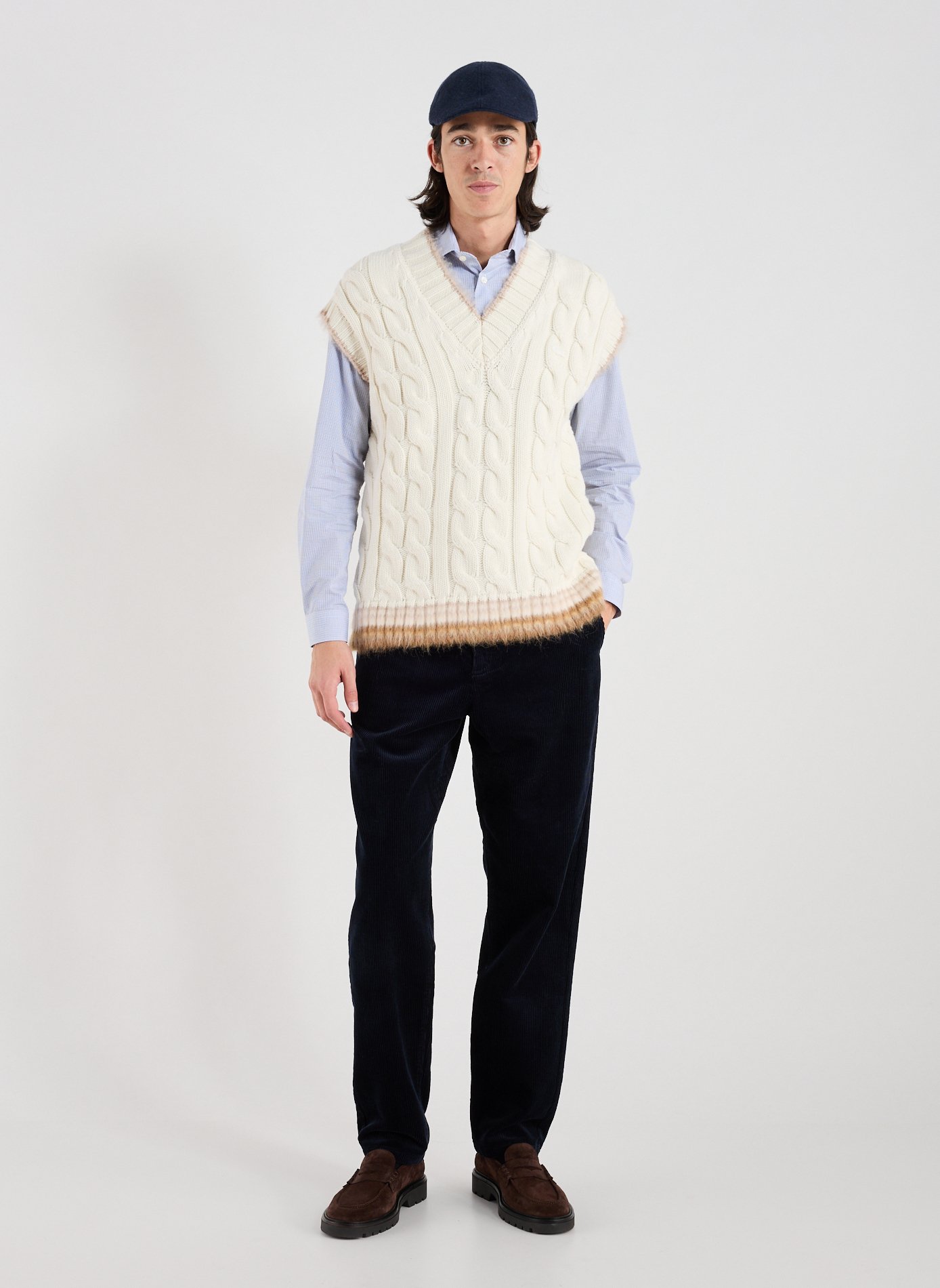 Pantalon droit en coton LES DEUX Bleu