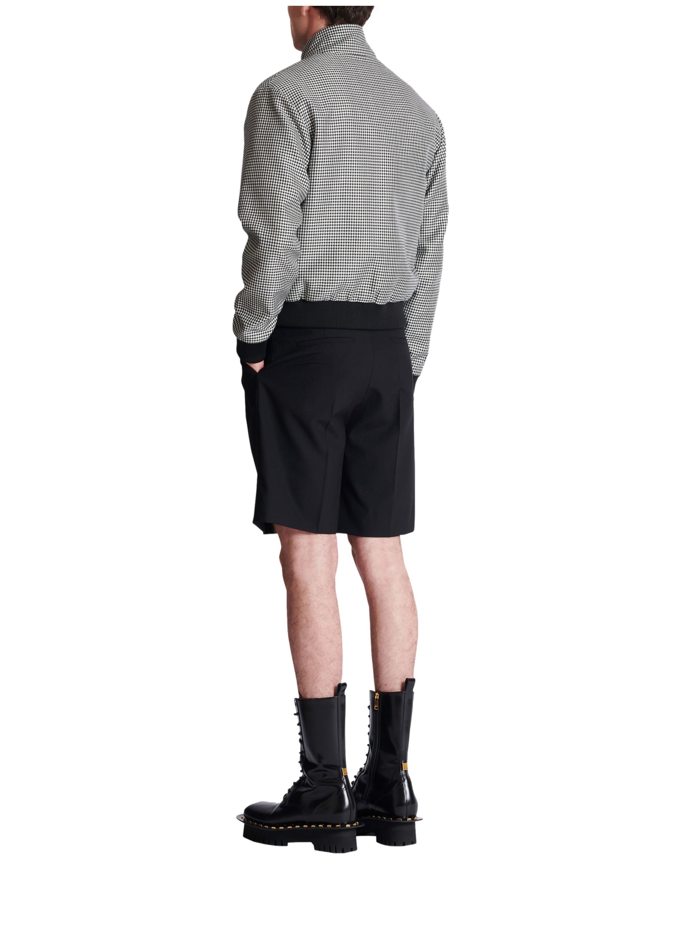 Veste en laine pied-de-poule BALMAIN Noir