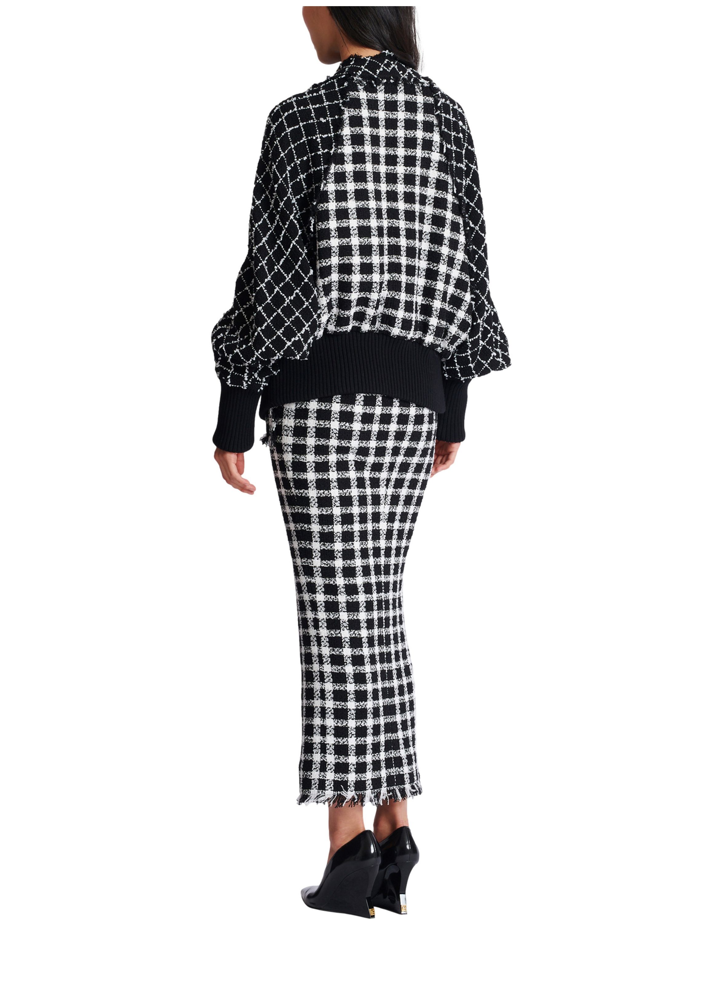 Bomber oversize en tweed mélangé BALMAIN Noir