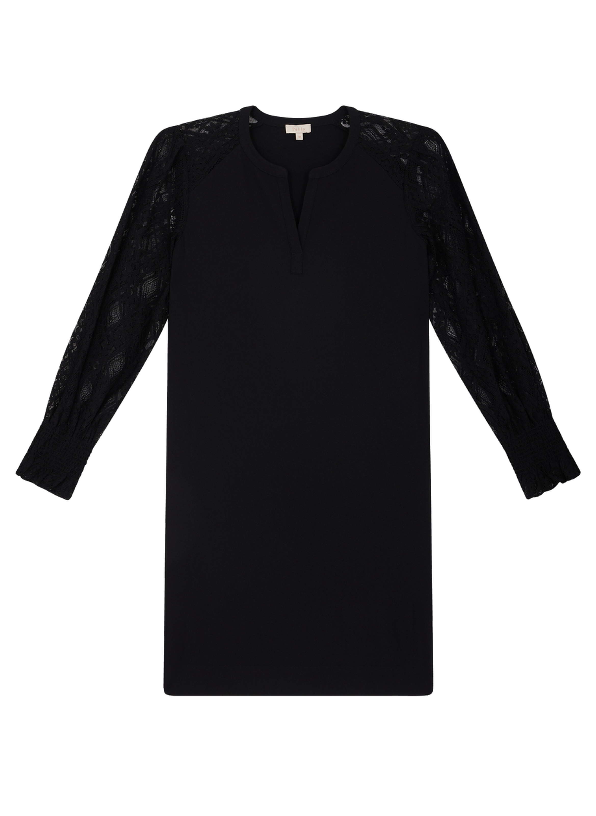 Robe courte aux manches en dentelle - stephanie PABLO Noir