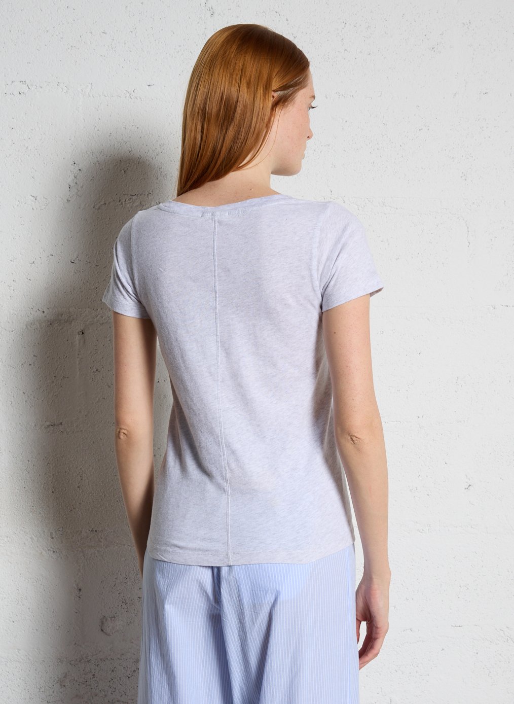 Tee-shirt col v en coton gamipy Gris