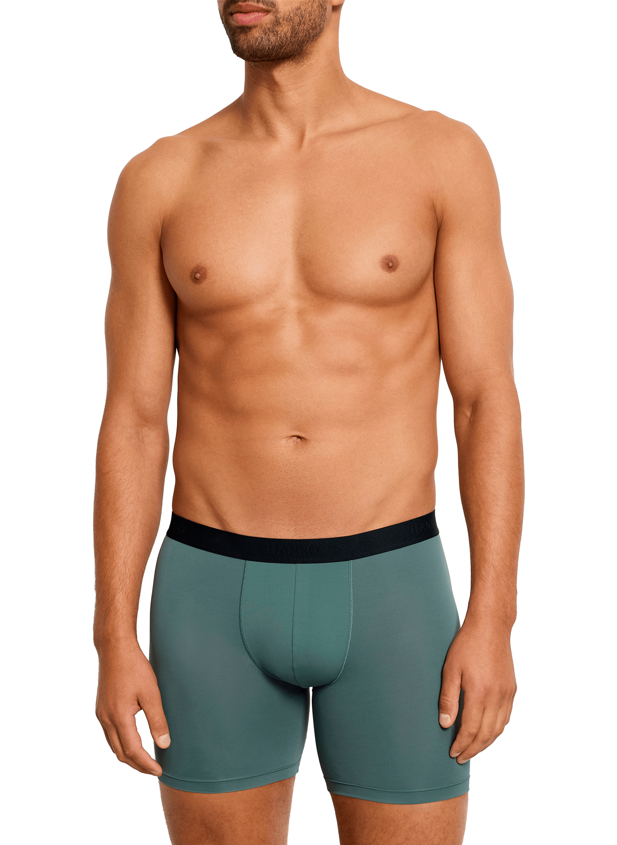 Boxer uni à ceinture contrastée HANRO Kaki