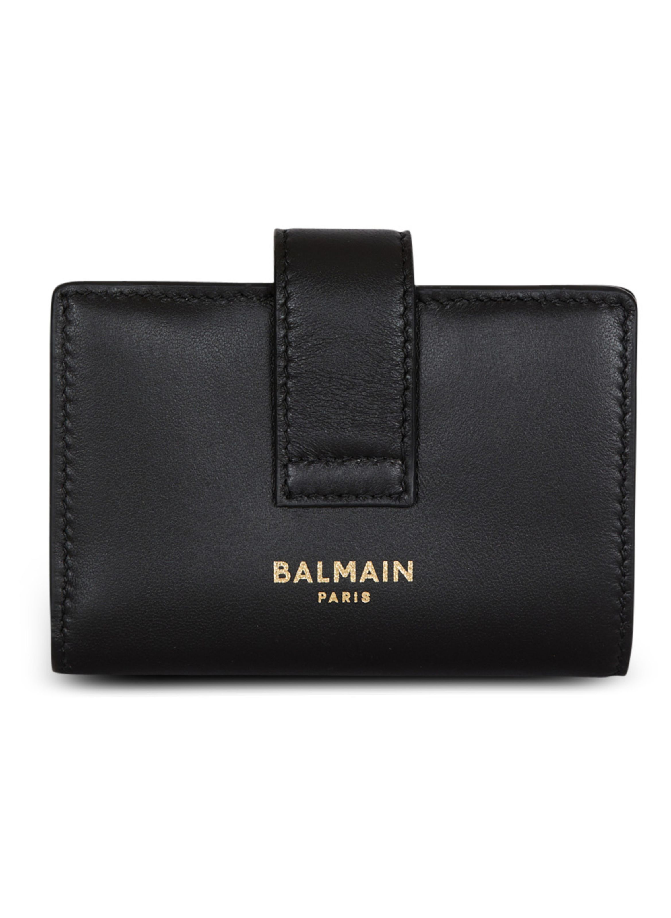 Porte-monnaie pulse en cuir BALMAIN Noir