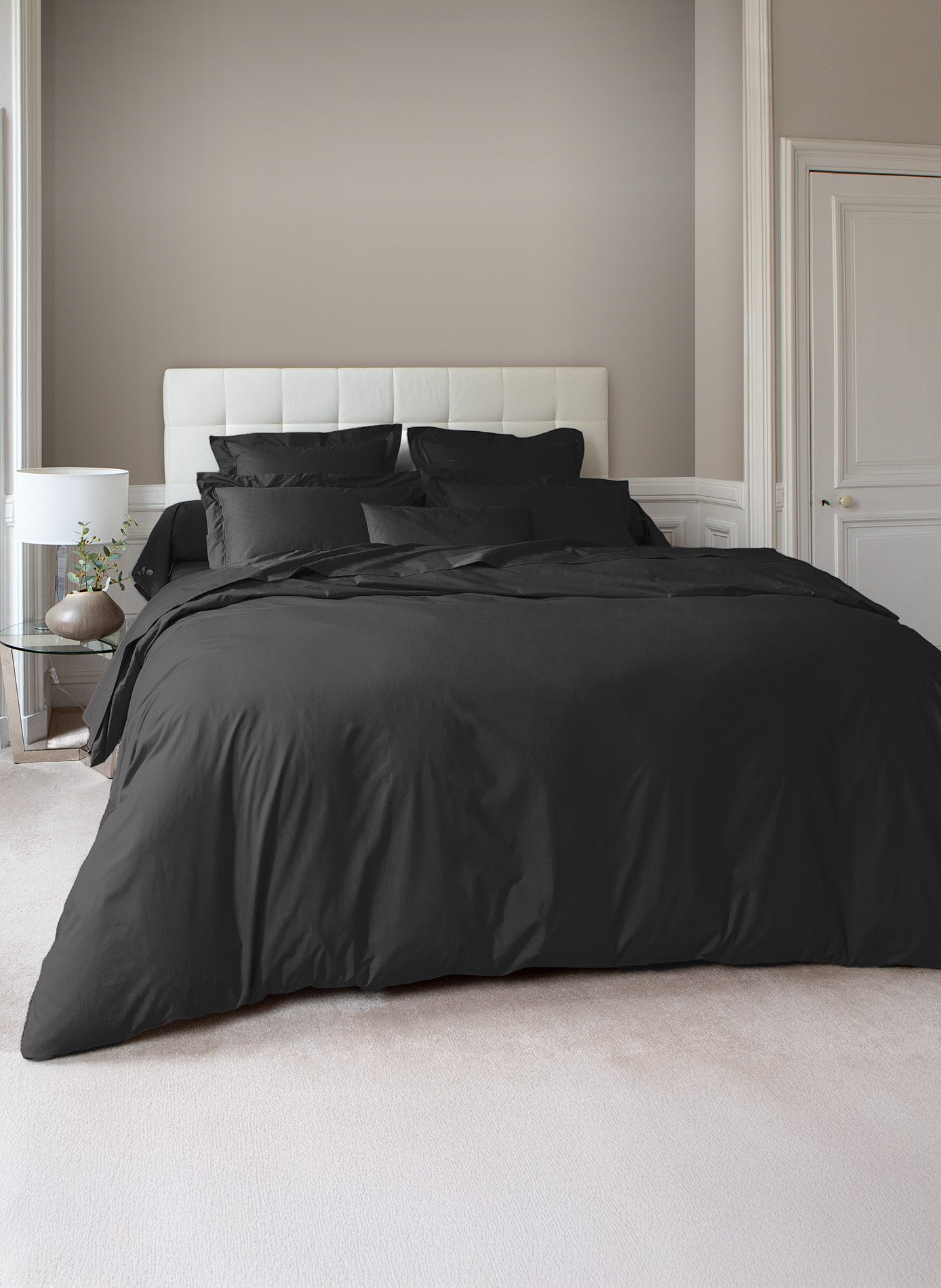 Housse de couette vexin fusain ANNE DE SOLENE Noir