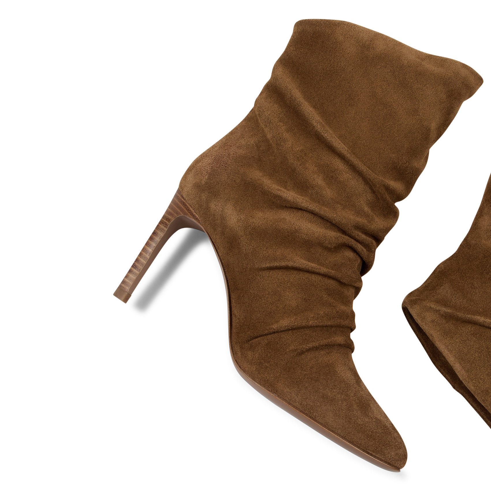 Bottines plissées à talons en cuir colivia BA&SH Marron