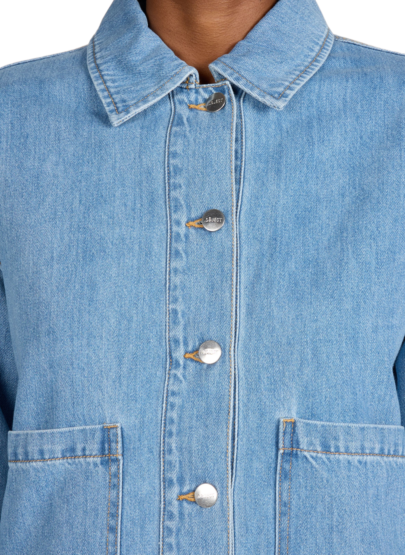 Bleached denim Shirt OBJECT Blue