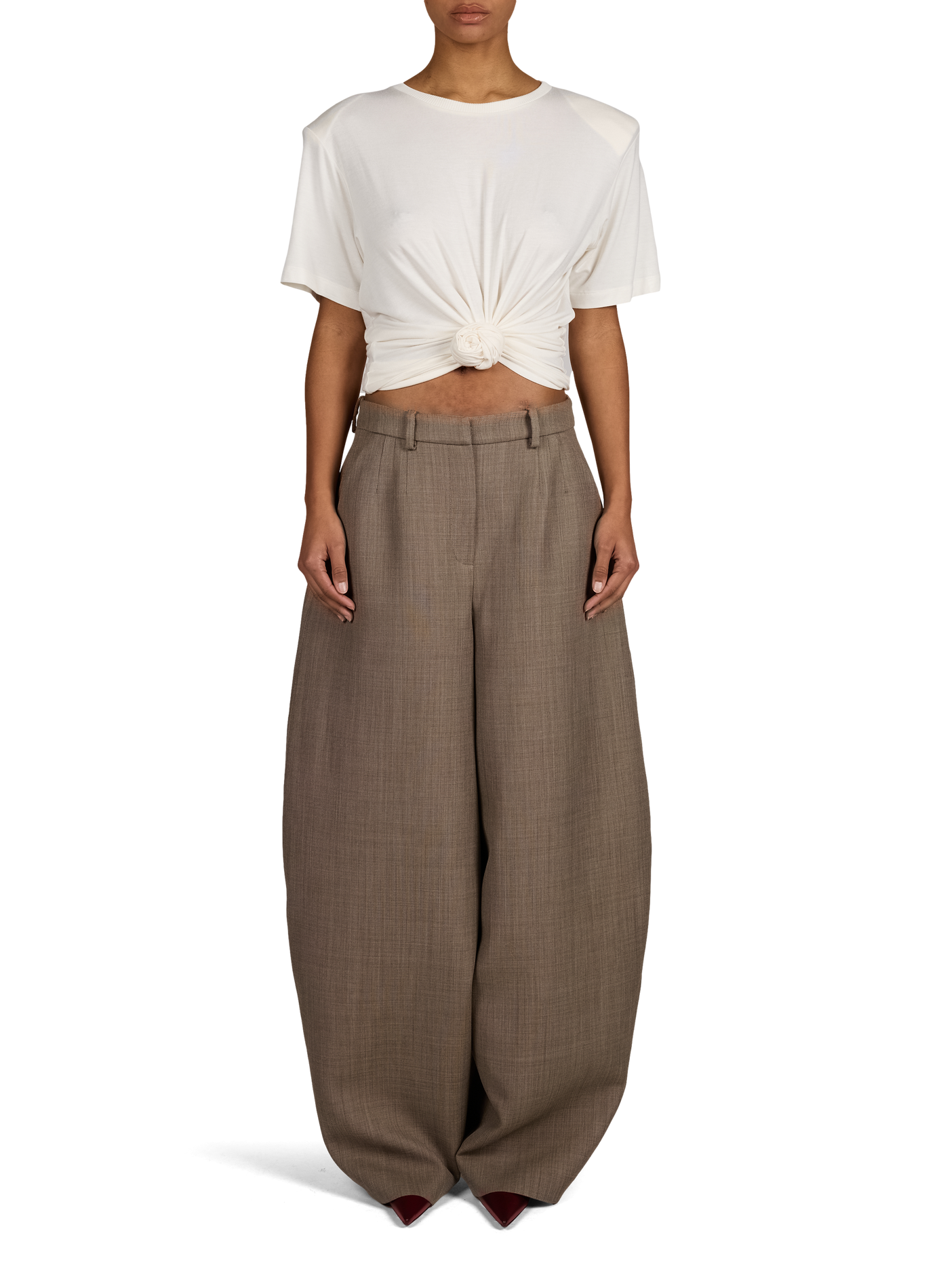Pantalon boule en laine MAGDA BUTRYM Beige