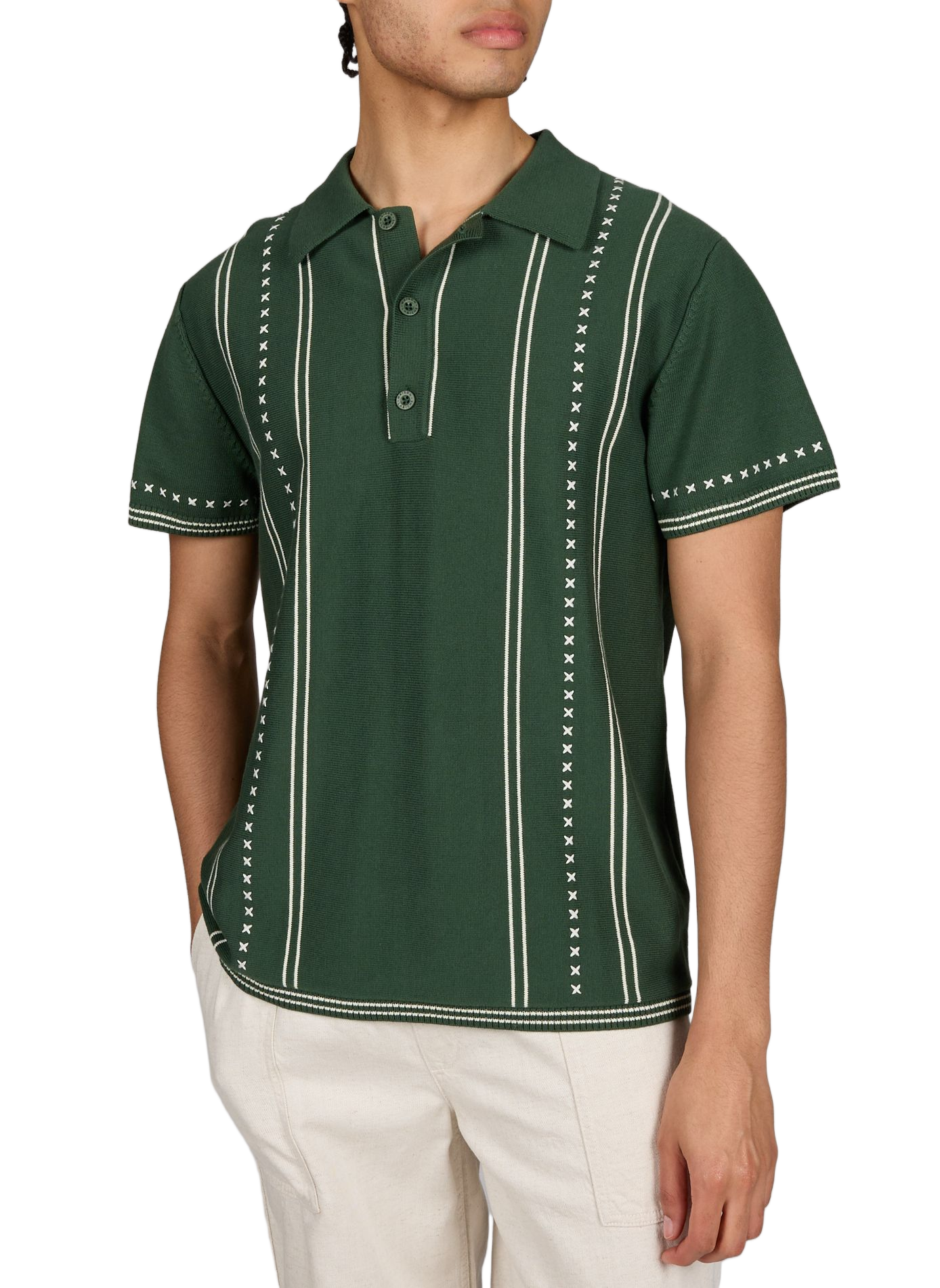 Patterned cotton polo shirt MAISON LABICHE Green