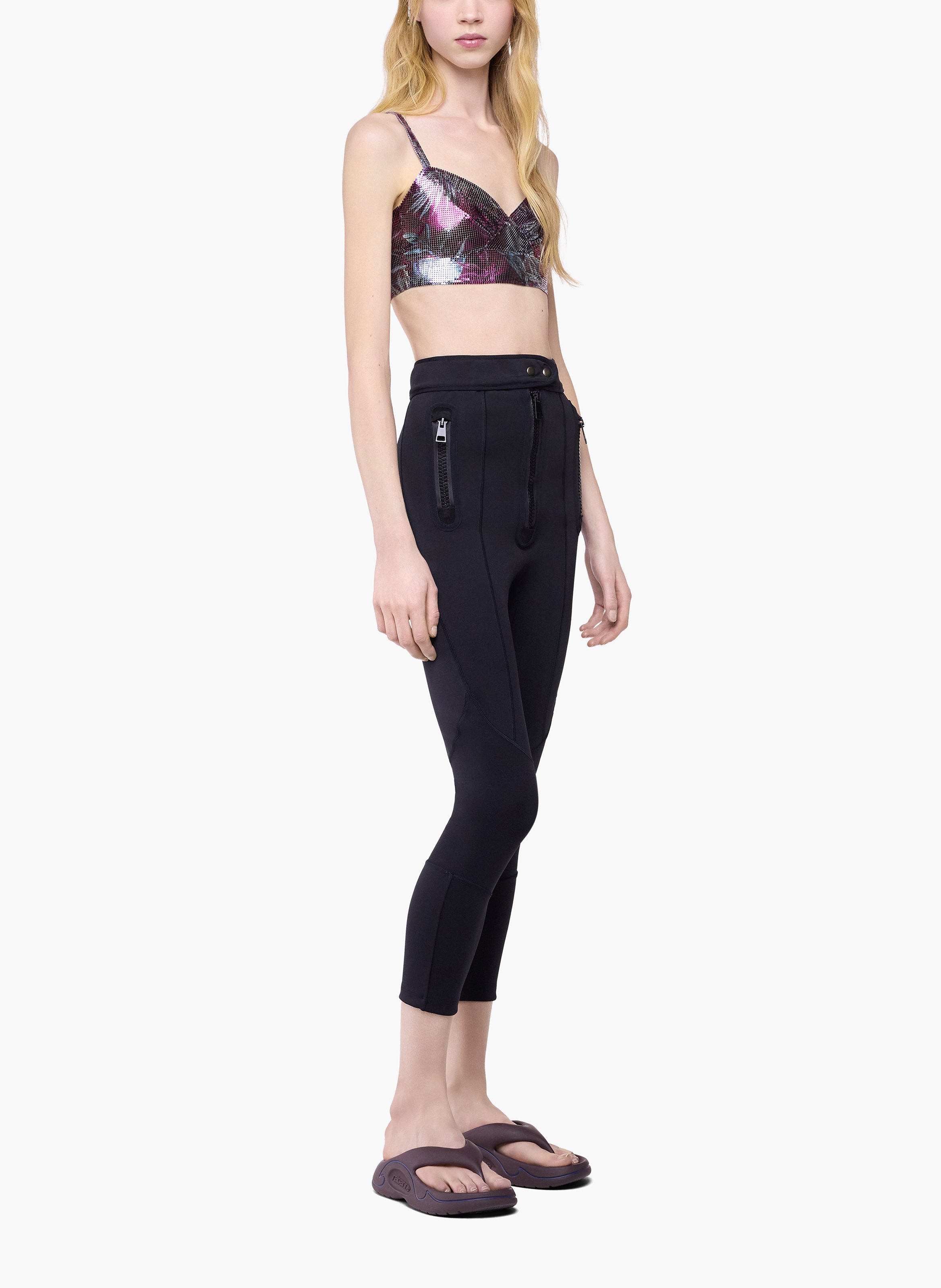 Pantalon capri en néoprène RABANNE Noir