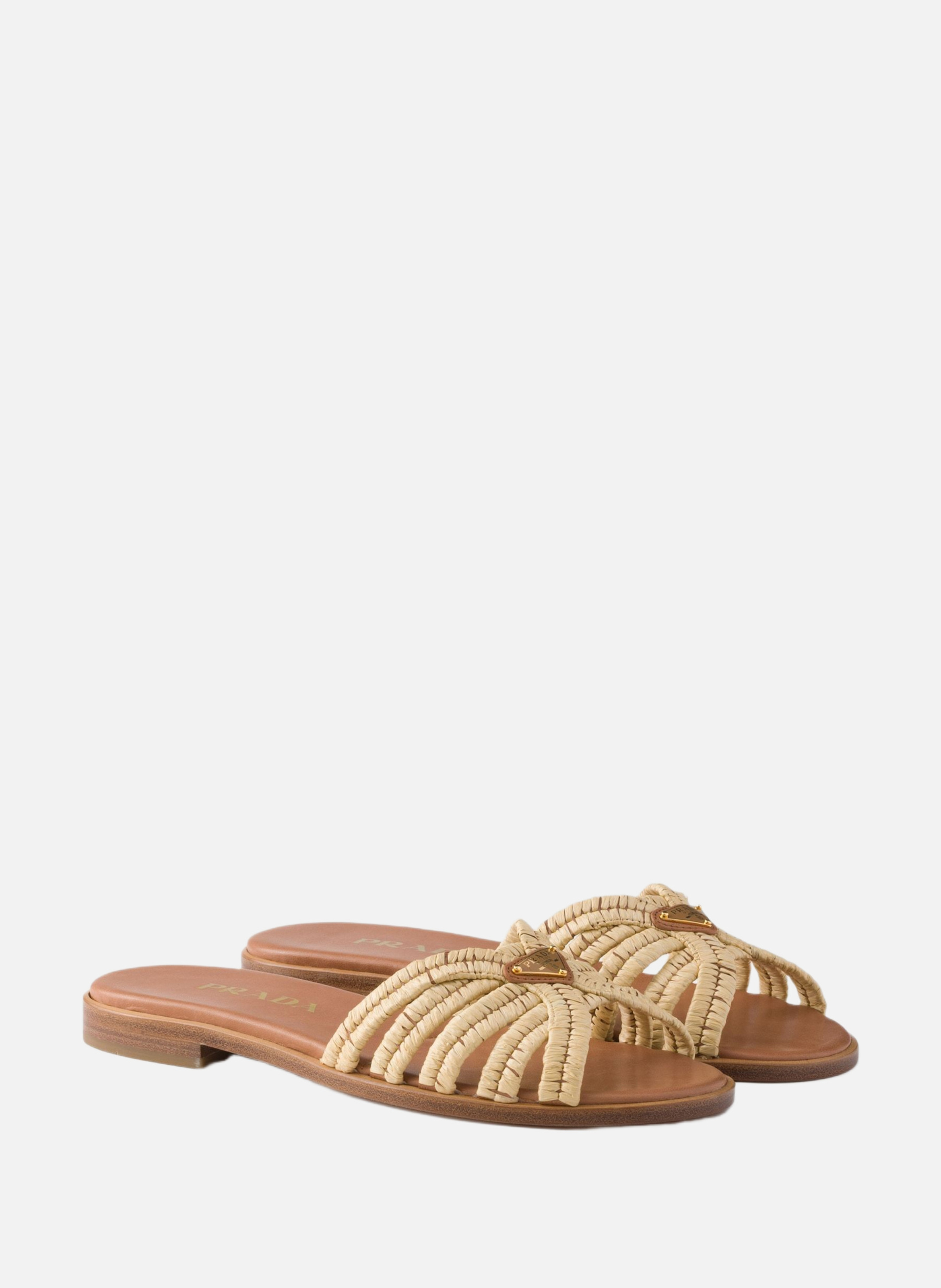 Mules en crochet PRADA Beige