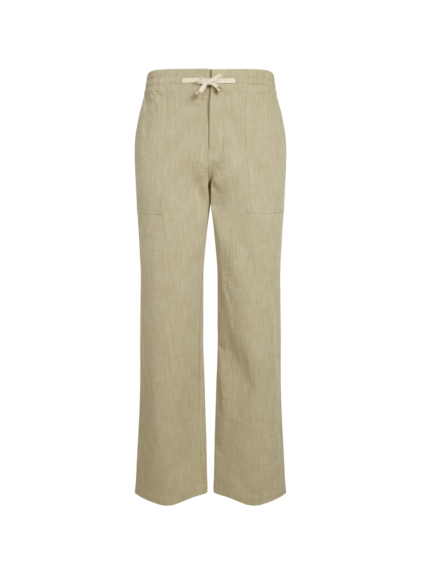 Pantalon droit élastiqué en coton mélangé DROLE DE MONSIEUR Kaki