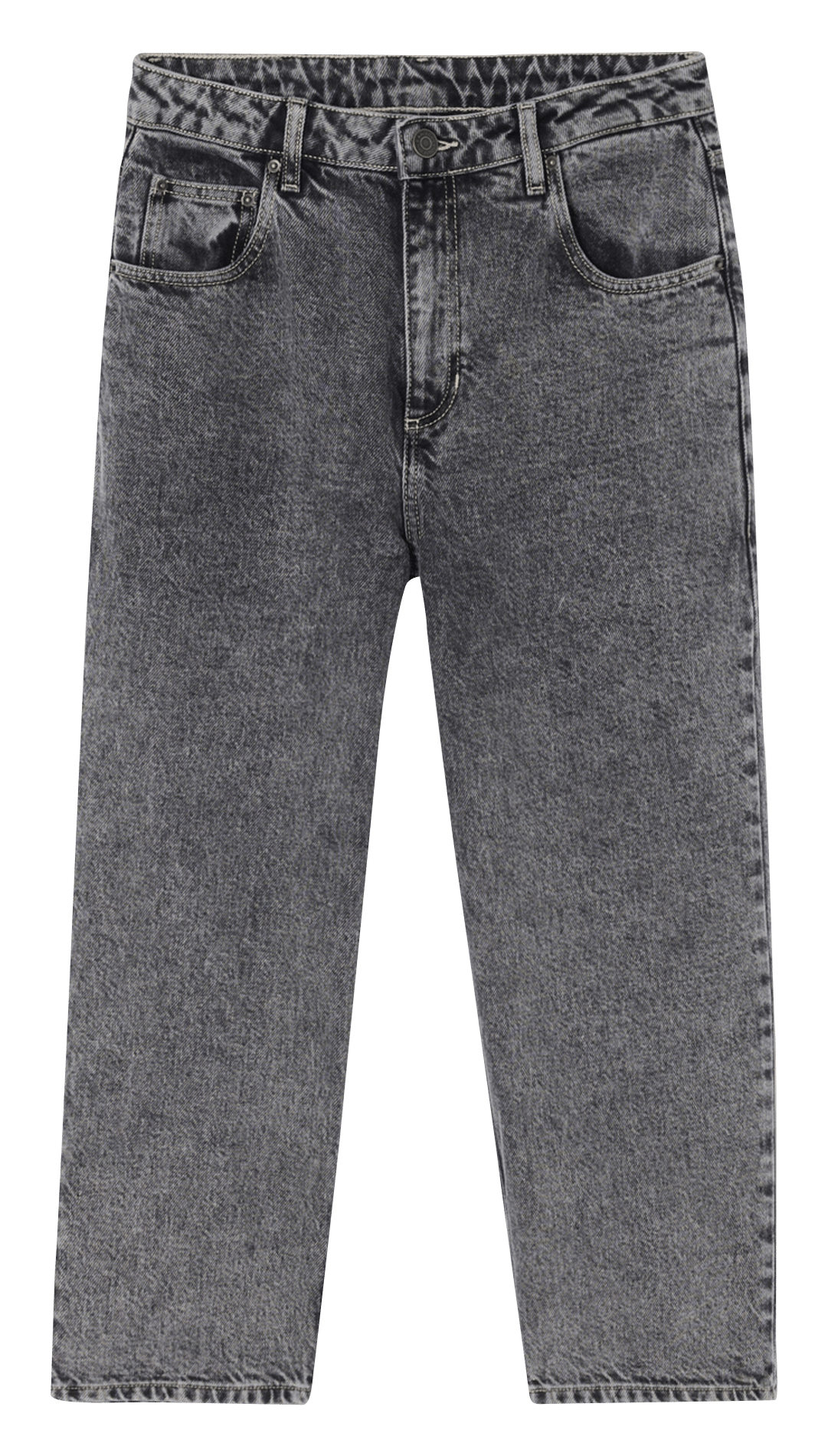 Jean droit taille haute en coton yopday-b AMERICAN VINTAGE Gris
