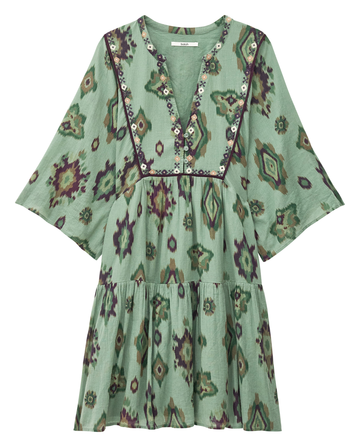 Robe courte col v olalie BA&SH Vert