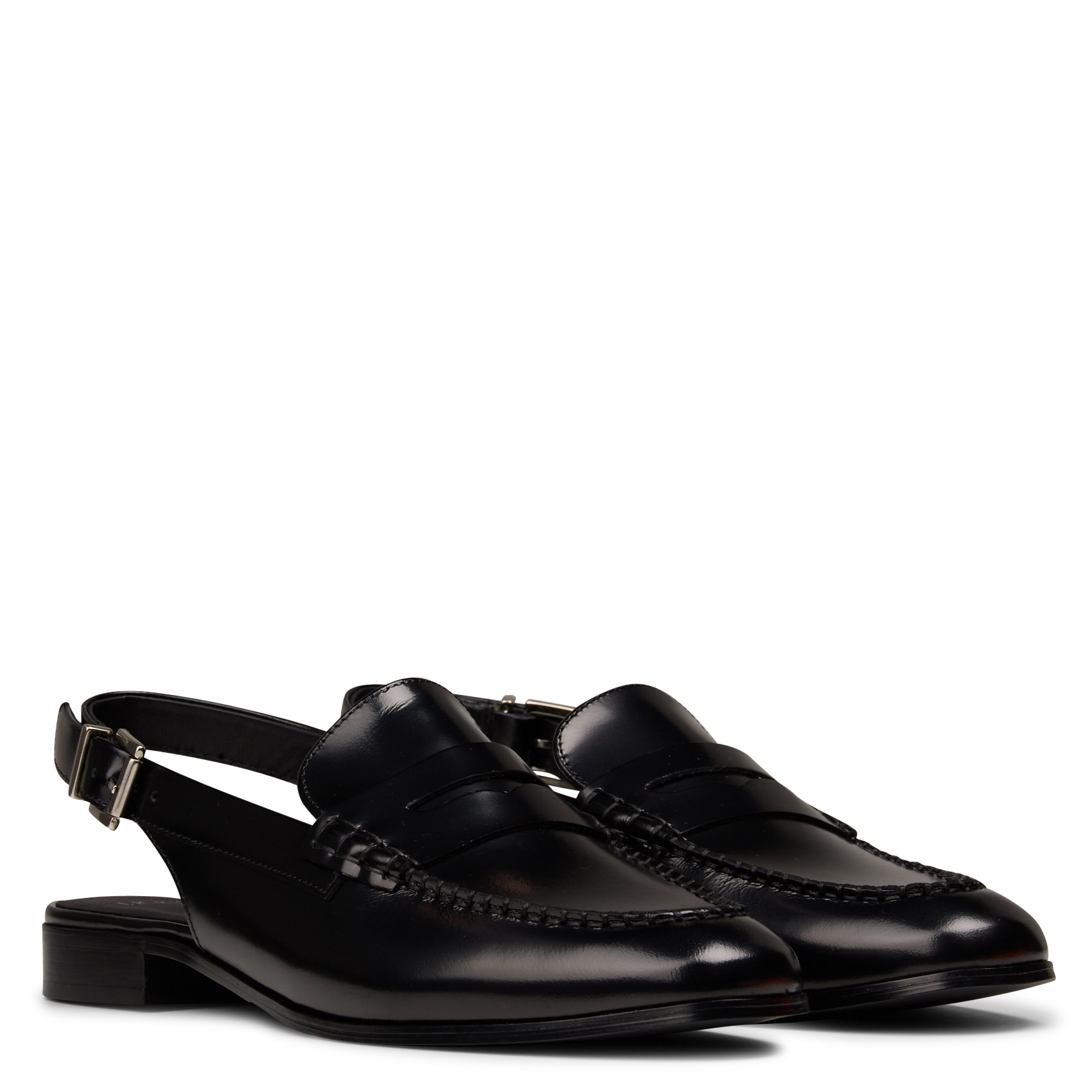 Mocassins slingbacks en cuir lisse IKKS Noir
