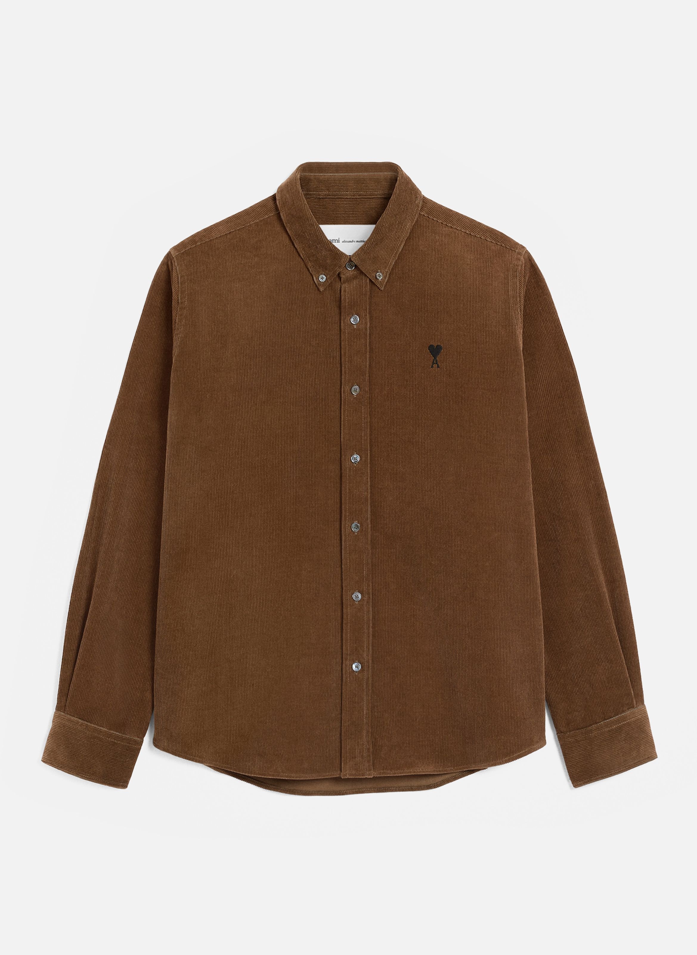 Chemise en velours ami de coeur AMI PARIS Marron