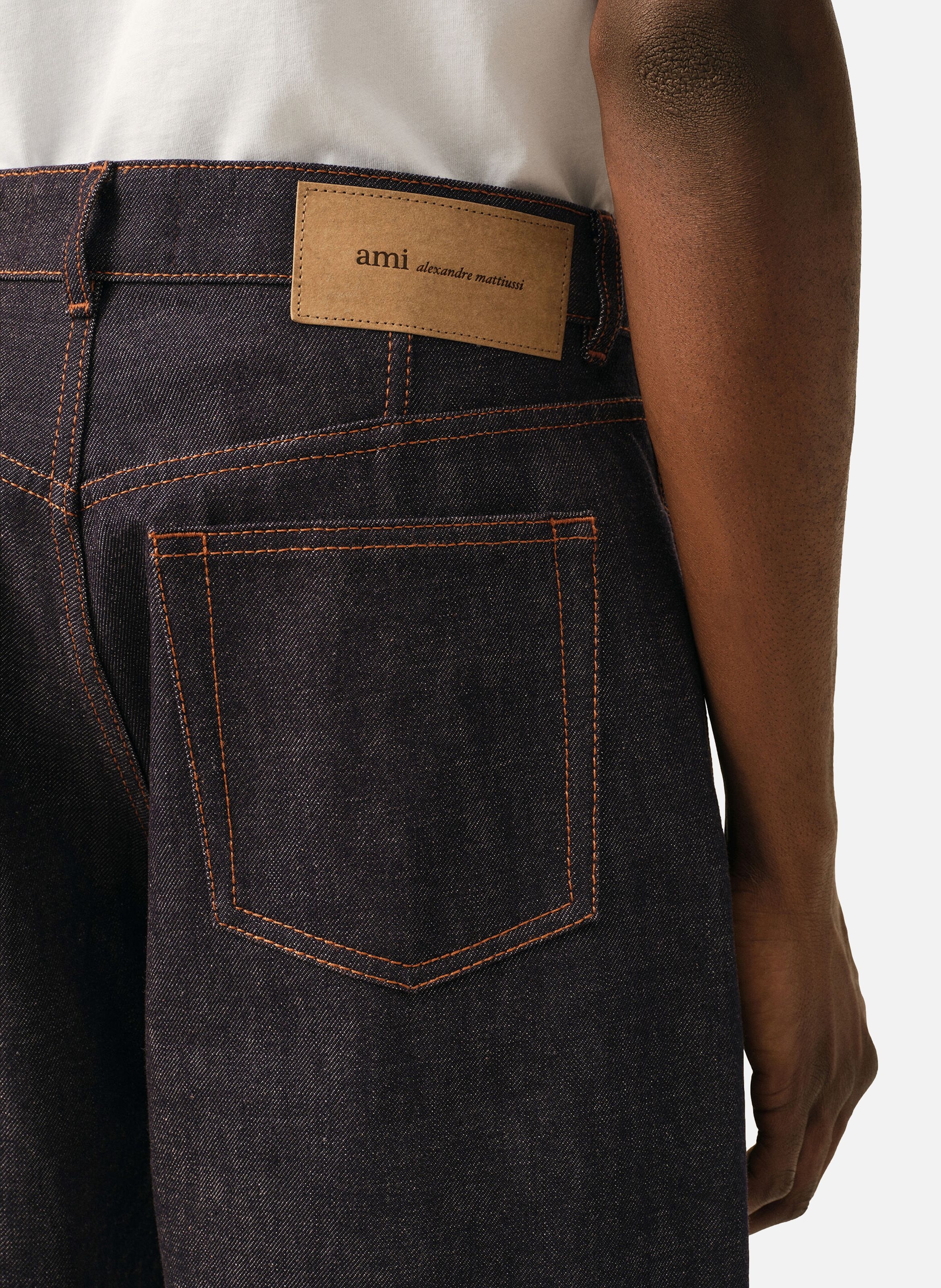 Jean coupe baggy en coton AMI PARIS Bleu