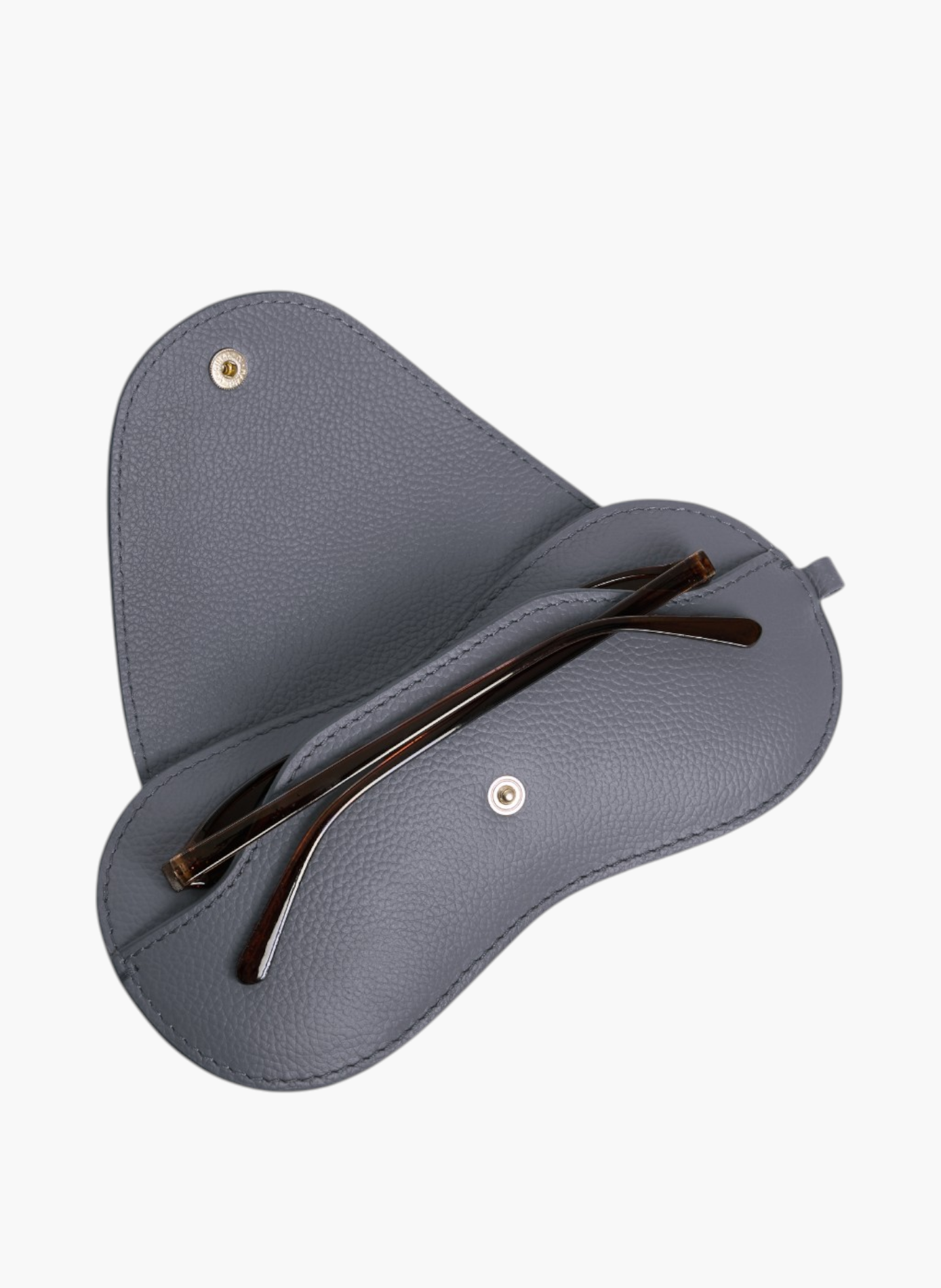Etui à lunettes charms en cuir grainé LE TANNEUR Bleu