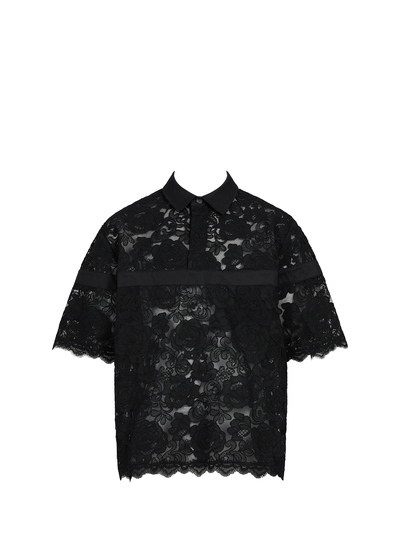 Straight lace polo SIMONE ROCHA Black