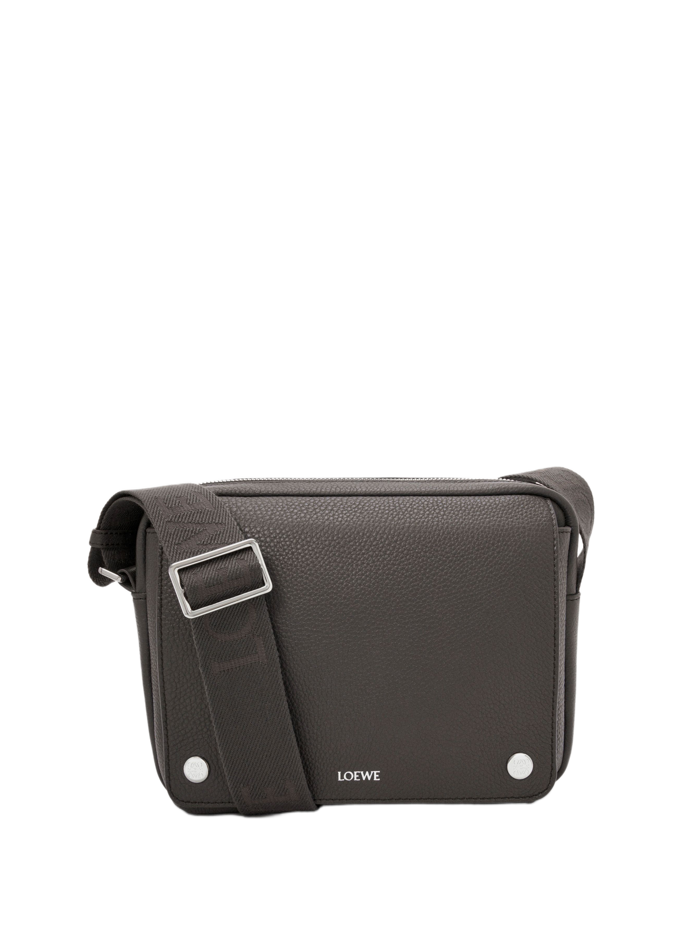 Pebble Messenger Medium aus weichem genarbtem Kalbsleder LOEWE Grau
