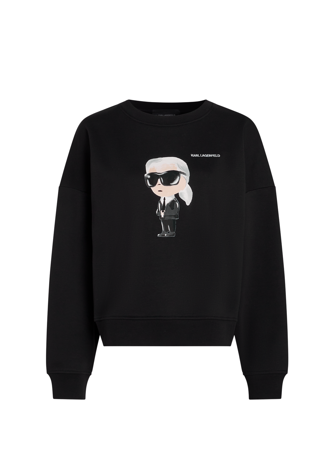 Rundhalsausschnitt-Sweatshirt aus Baumwollmischgewebe KARL LAGERFELD Schwarz