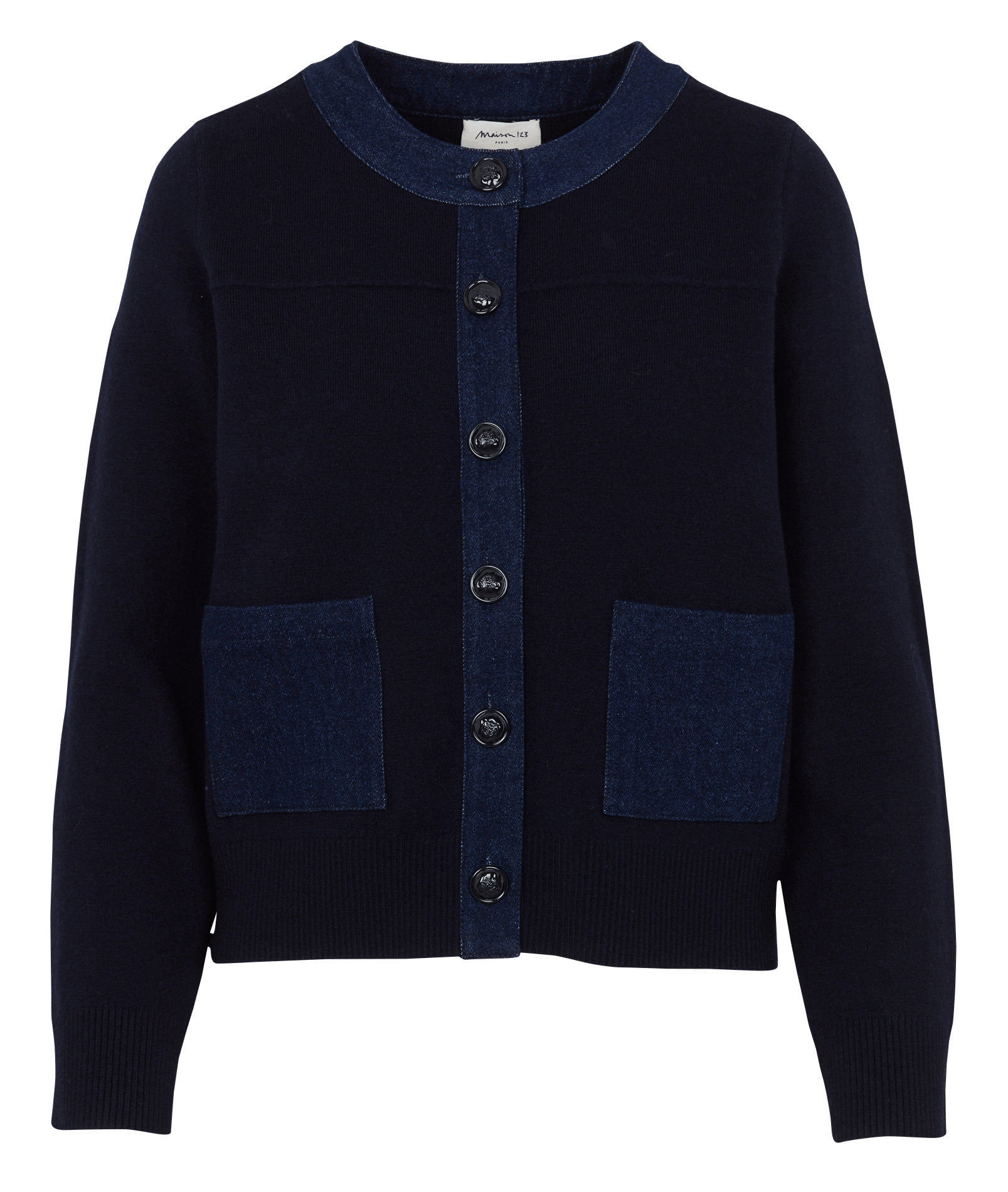 Veste droit en laine mélangée alexiane MAISON 123 Bleu