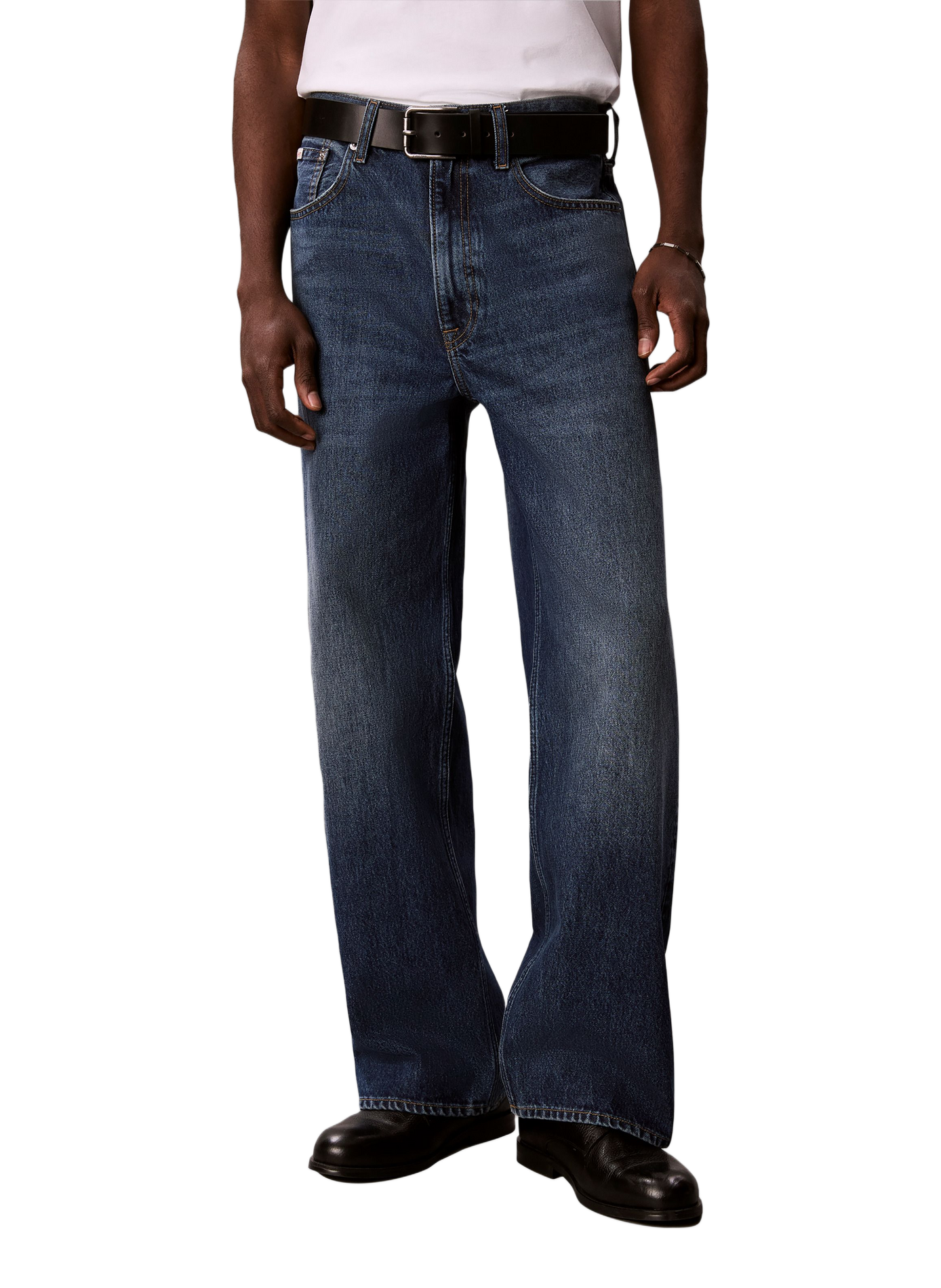 Jean large en coton CALVIN KLEIN Bleu