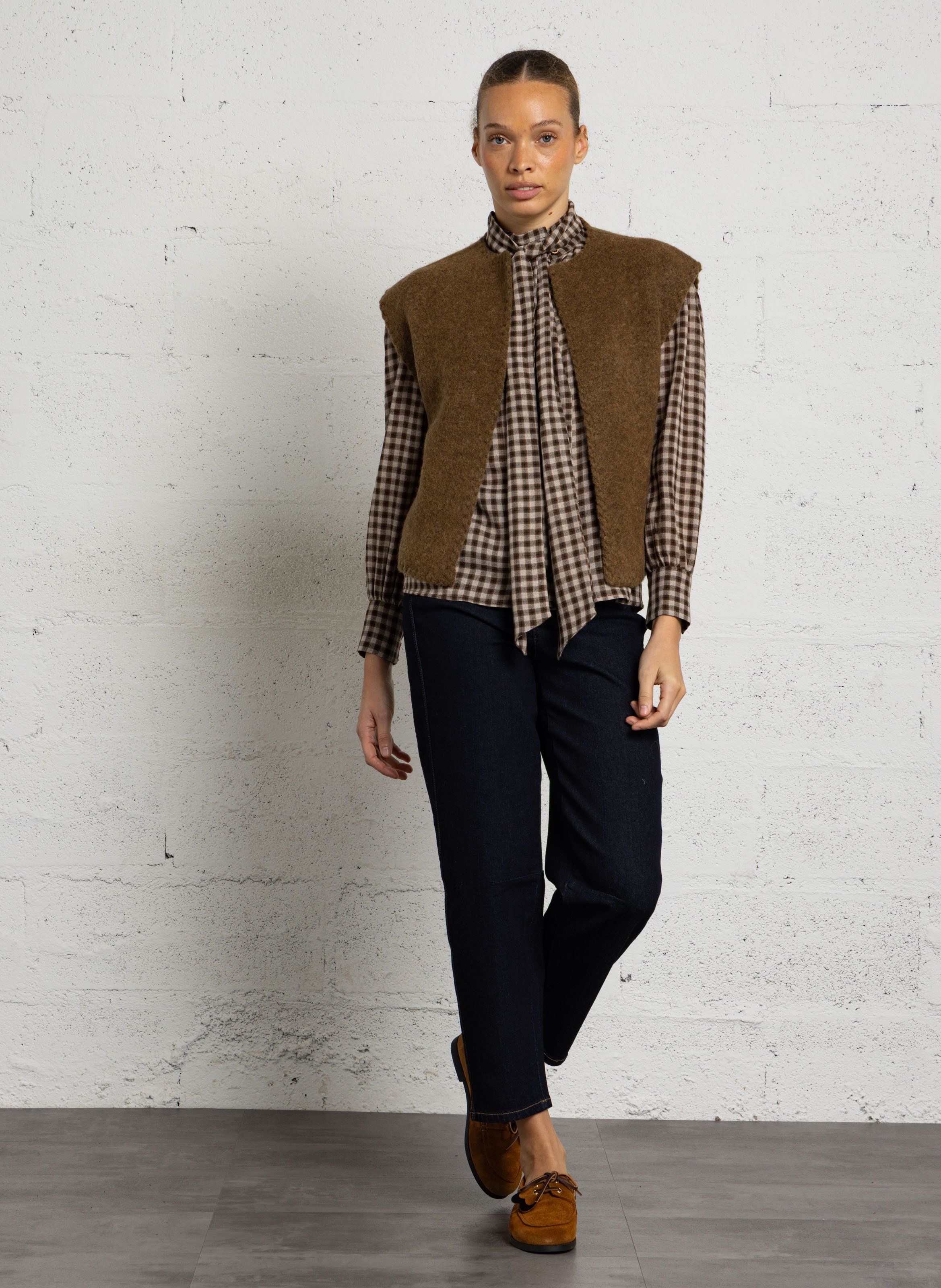 Gilet sans manches en laine mélangée anthea MAISON 123 Vert