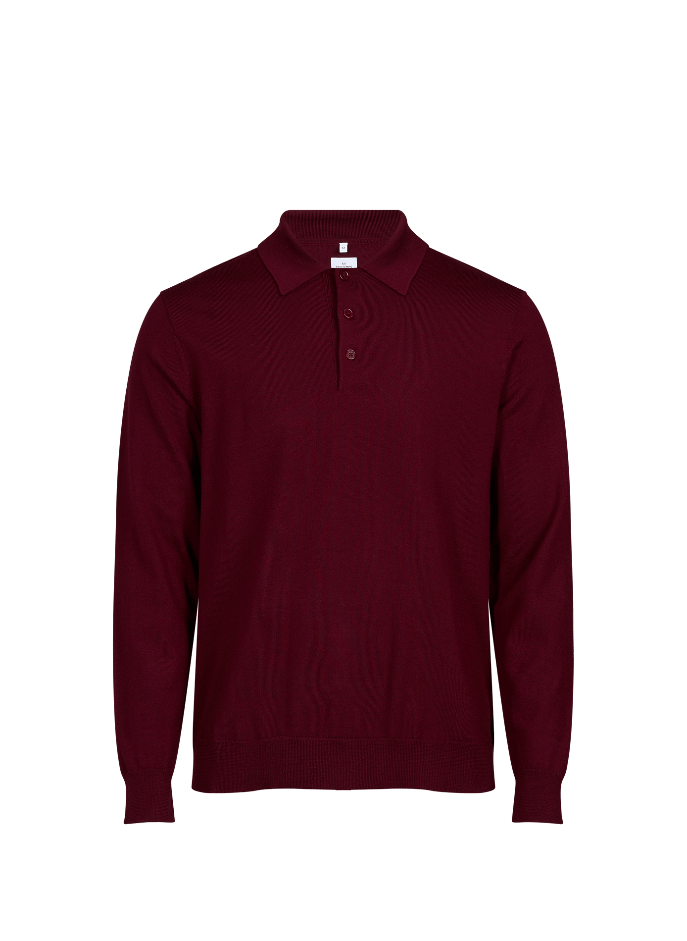 Polo manches longues en laine mérinos AU PRINTEMPS PARIS Rouge