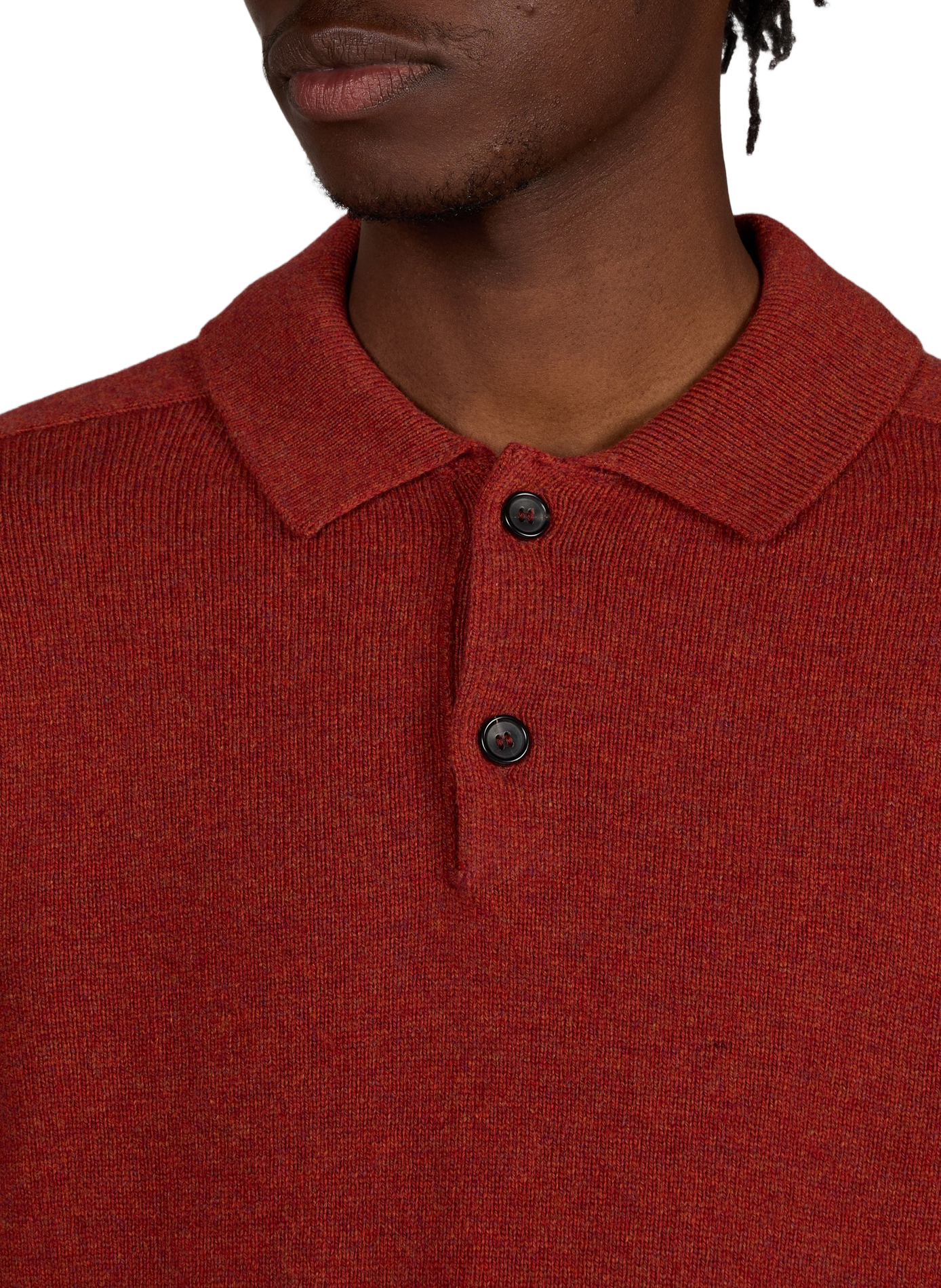 Plain wool long-sleeve polo PAUL SMITH Red