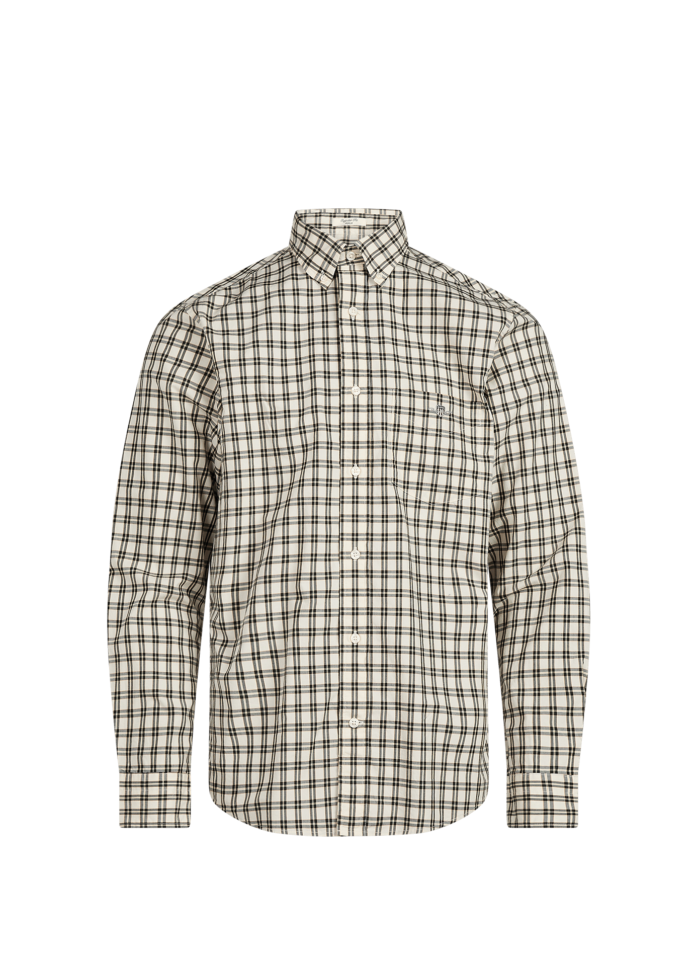 Straight checked cotton shirt with button-down collar GANT Beige