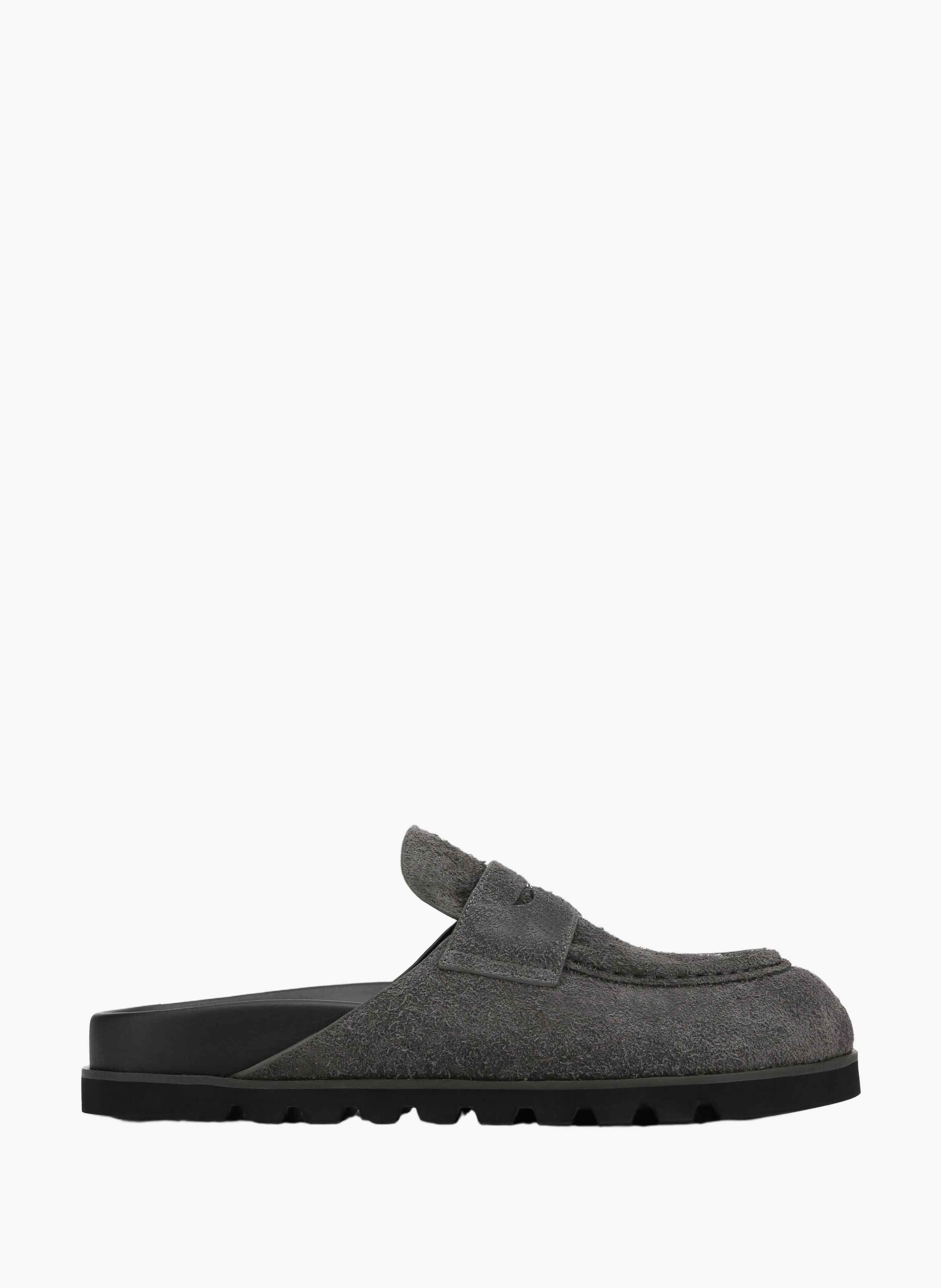 Mules cord en daim effet poilu NAKED WOLFE Gris