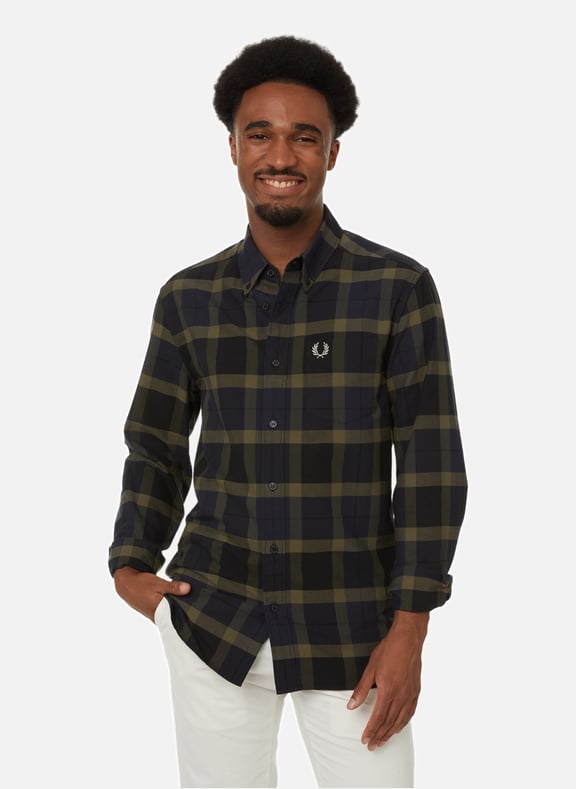 Green Cotton check shirt