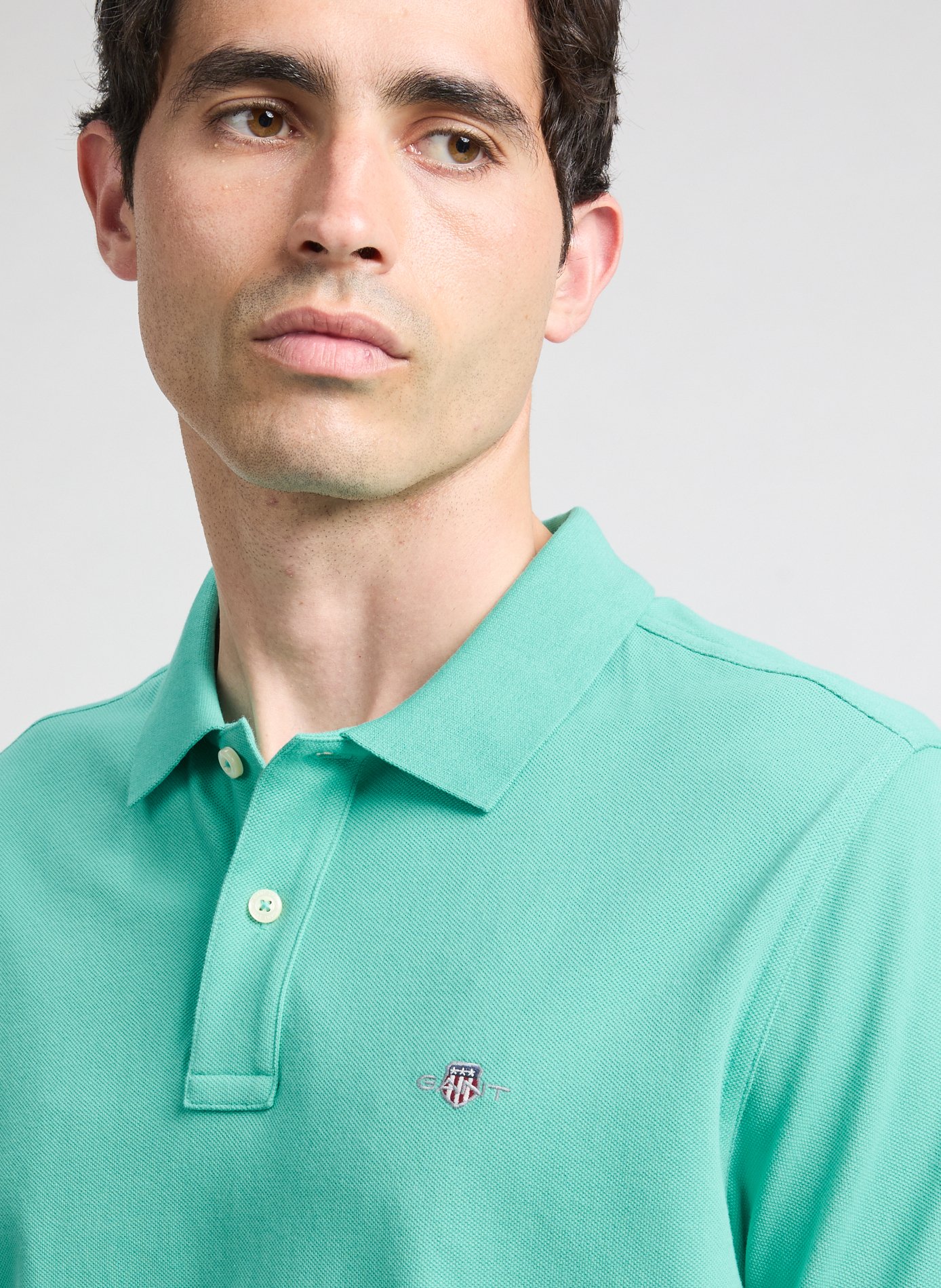 Polo à manches courtes en coton Bleu