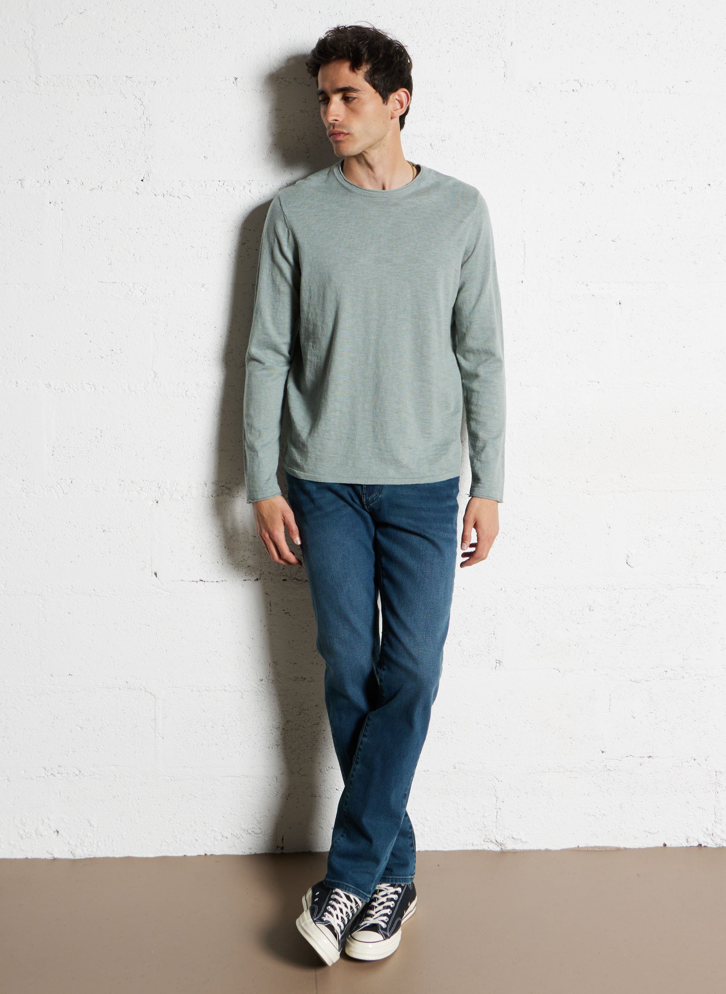 Pull droit en coton IKKS Bleu