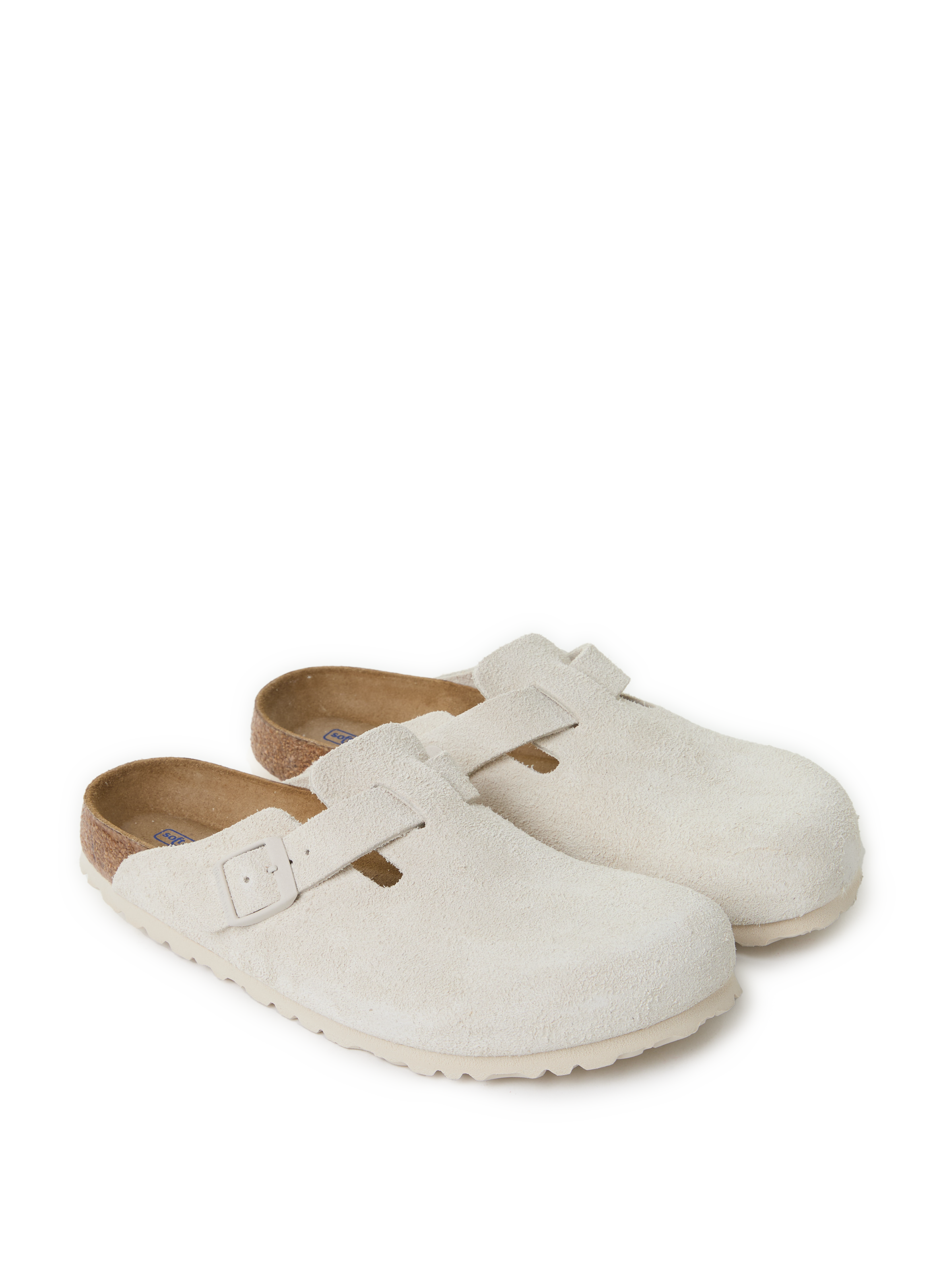 Boston Big Buckle Leather Mules BIRKENSTOCK White