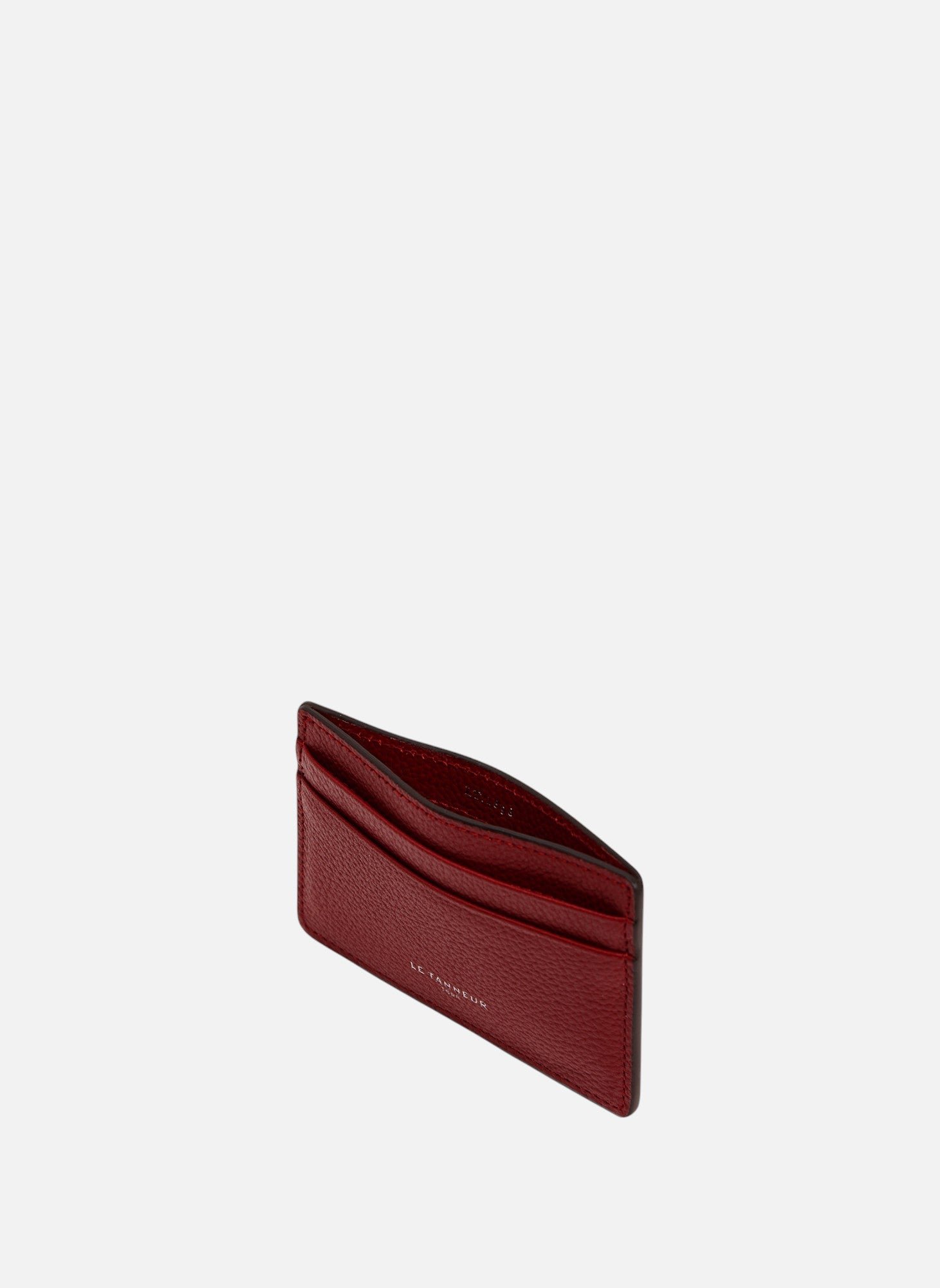 Porte cartes emile en cuir grainé LE TANNEUR Rouge