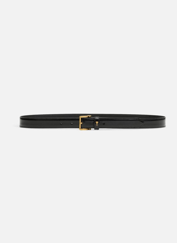 Ceinture paris paris 25 mm en cuir glacé unisexe Noir by AMI PARIS AMI PARIS Ceinture paris paris 25 mm en cuir glacé unisexe Noir