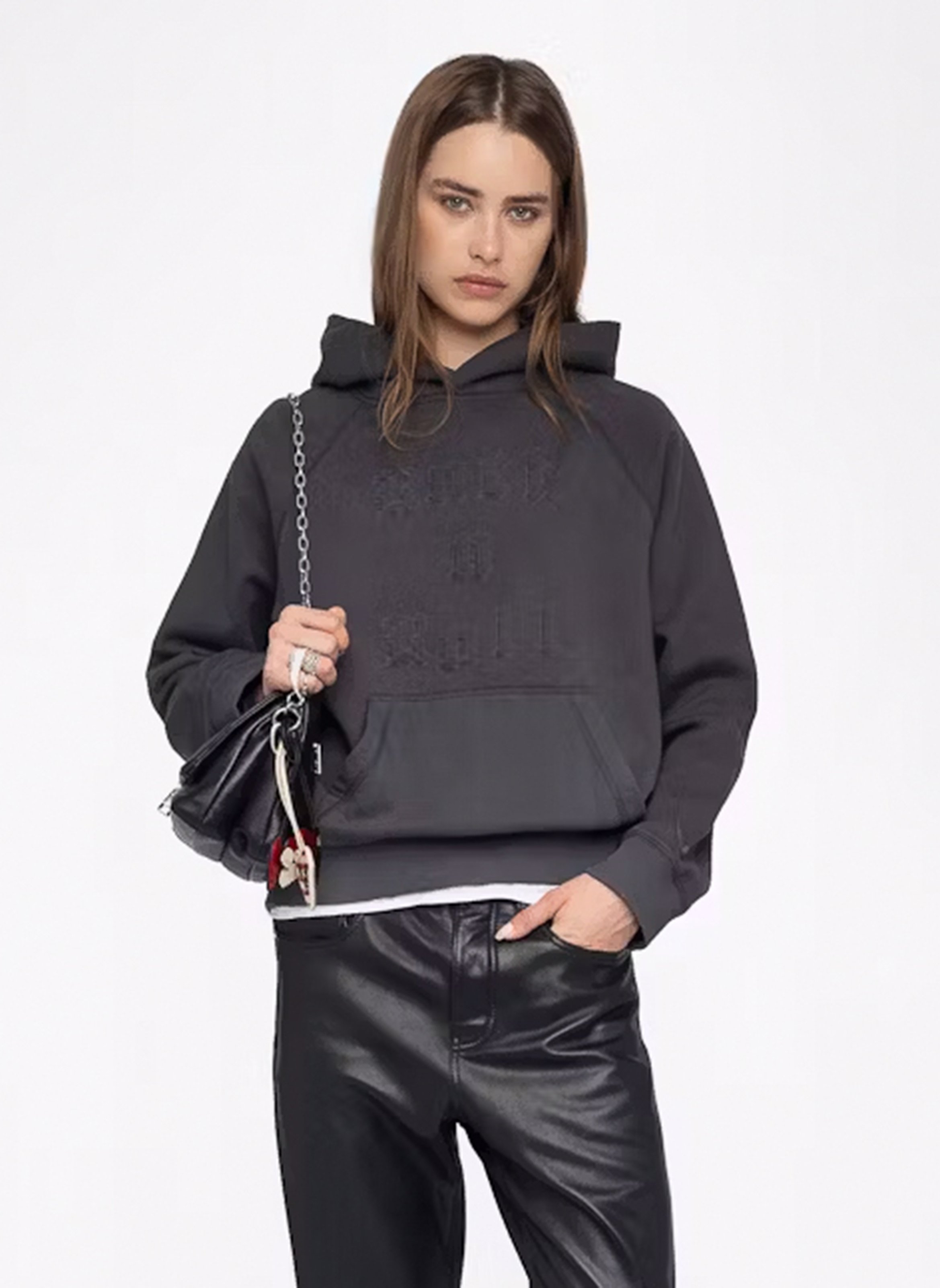 Sweat à capuche en coton georgy ZADIG&VOLTAIRE Gris