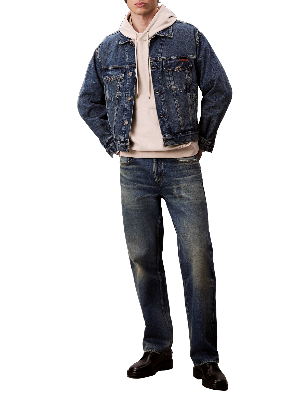 Hoodie en coton mélangé CALVIN KLEIN Beige