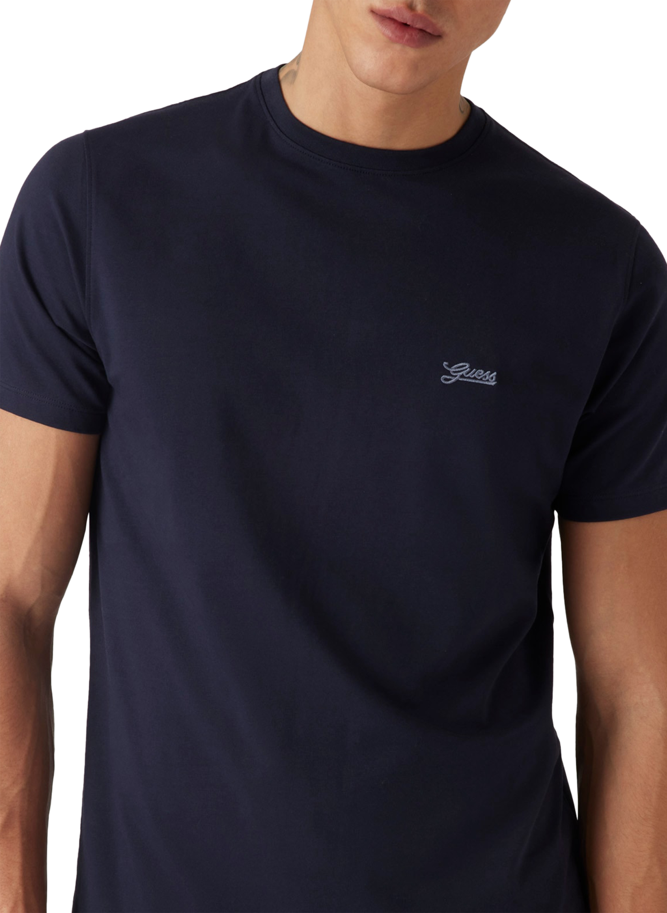 Straight-fit cotton T-shirt GUESS Blue