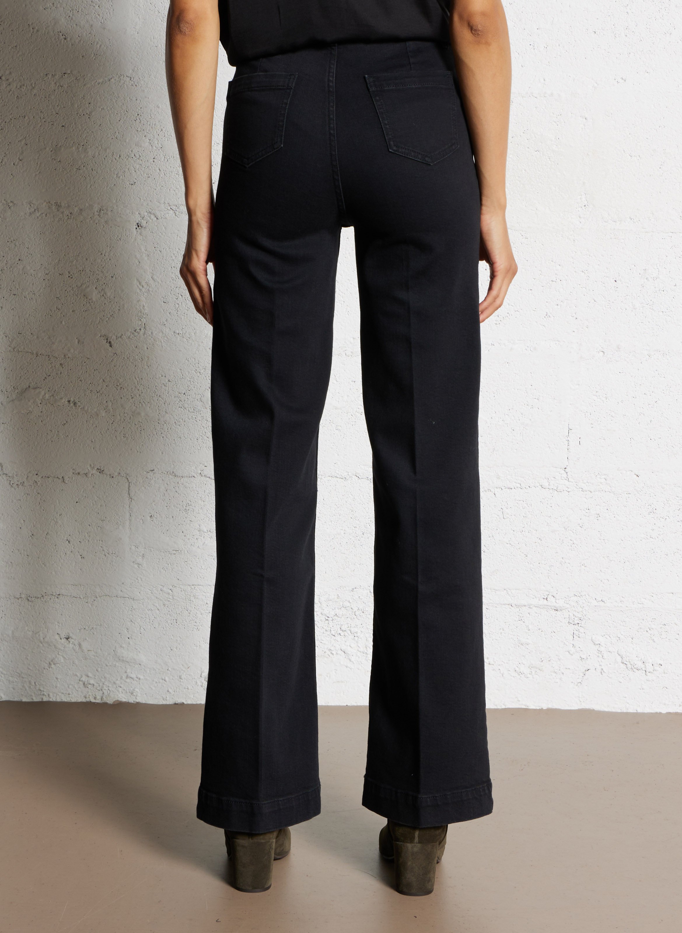 Jean droit en coton mélangé luna MAISON 123 Noir