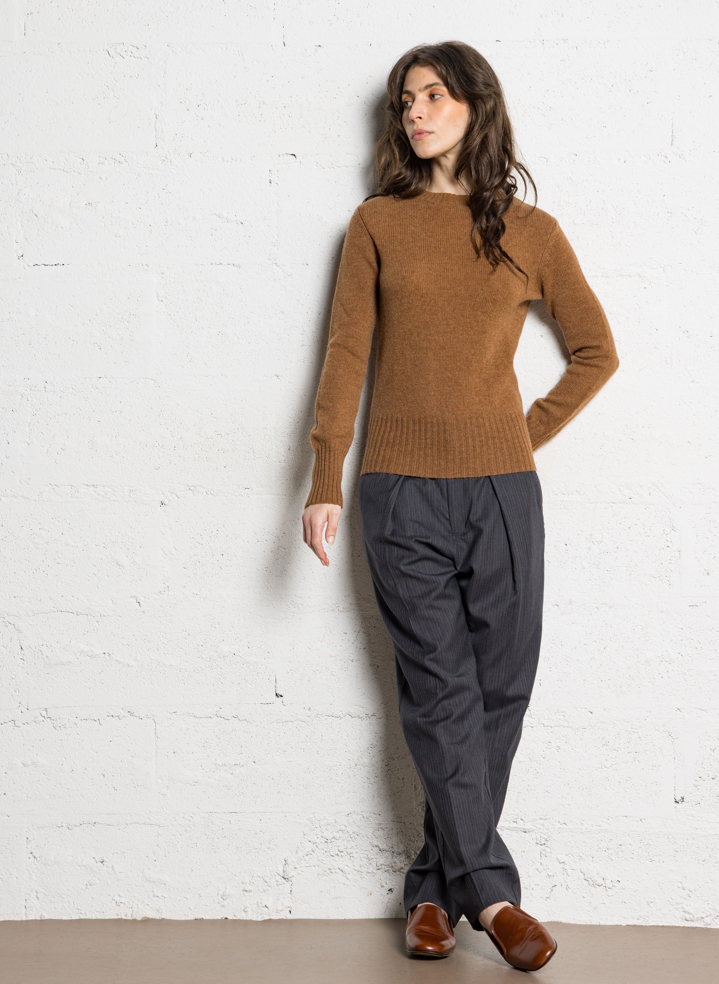 Pull droit col rond en laine gipsy SOEUR Beige