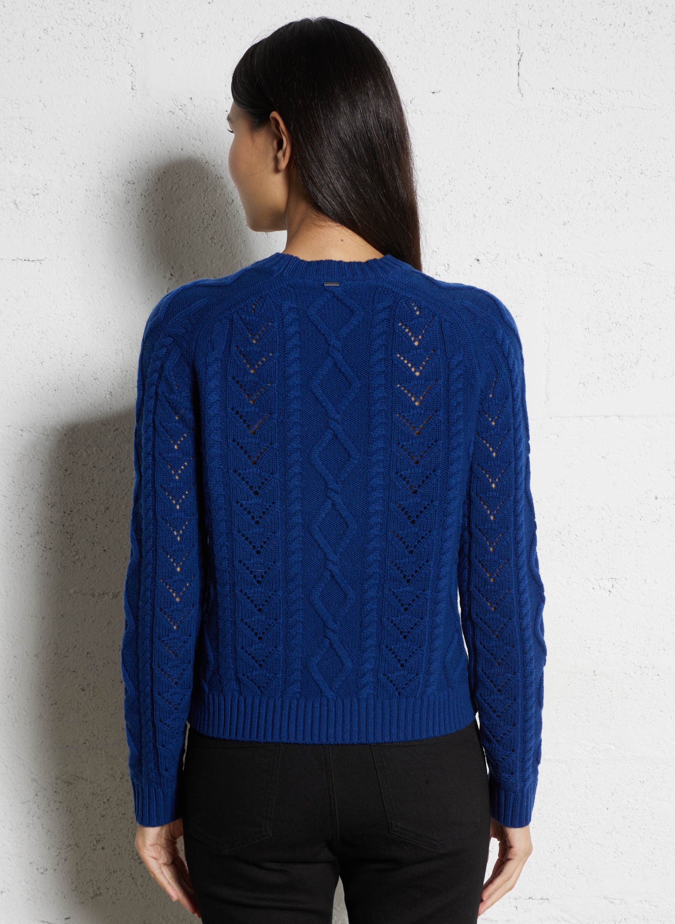 Pull col rond en laine IKKS Bleu