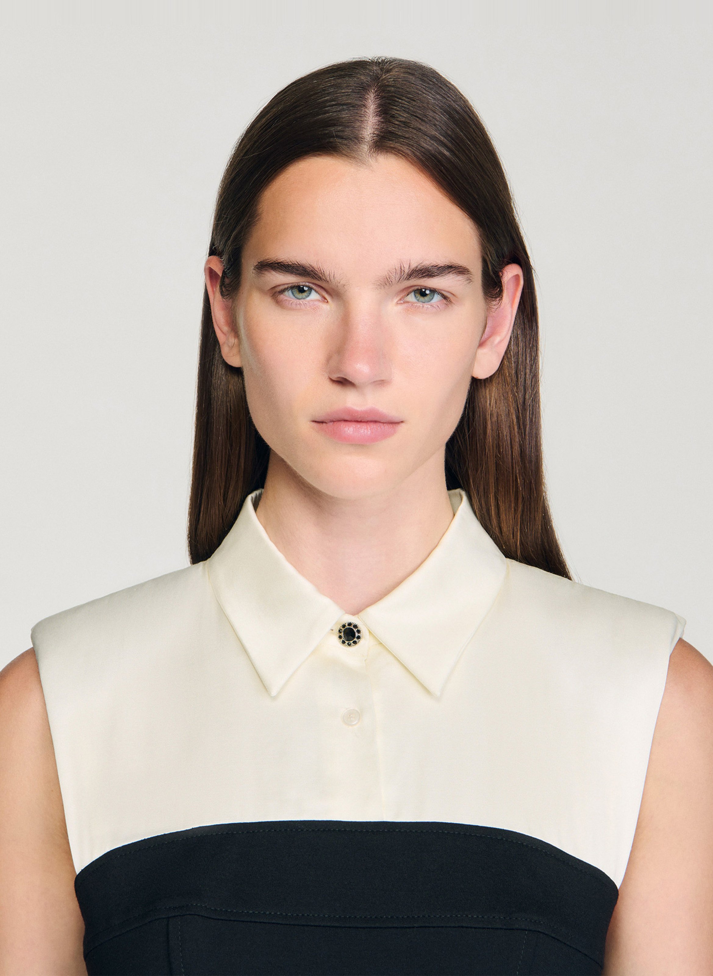 Robe courte col classique SANDRO Blanc