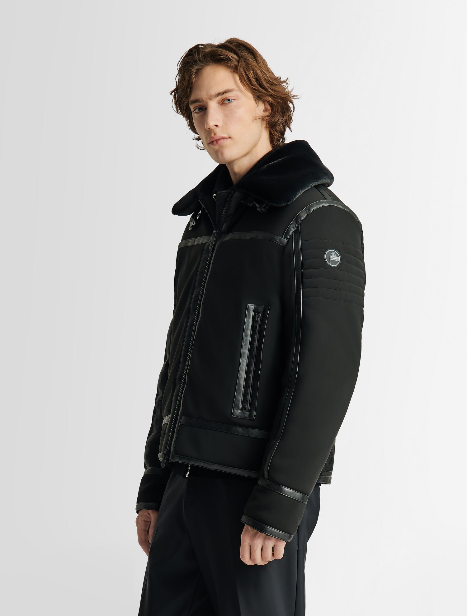 Blouson harlo col tailleur coupe regular FUSALP Noir